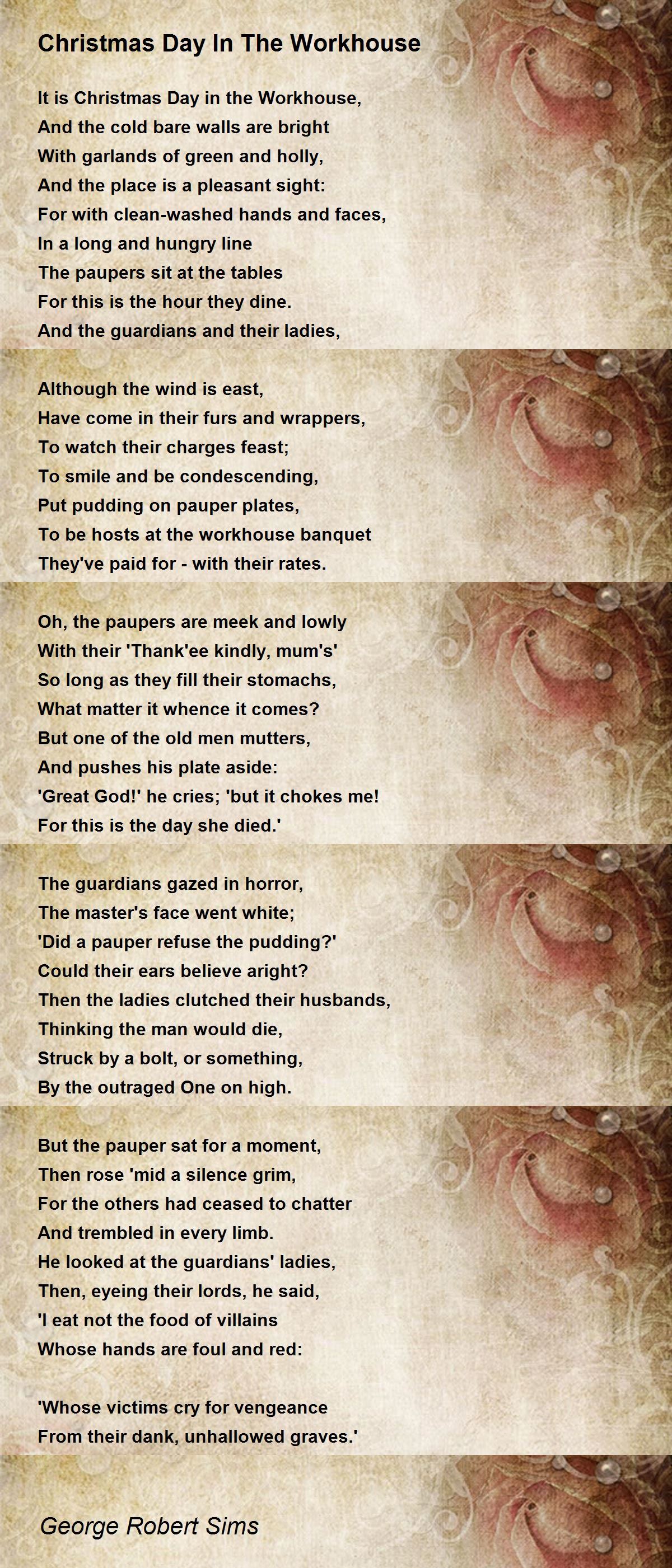 Christmas Day In The Workhouse - Christmas Day In The Workhouse Poem by George Robert Sims