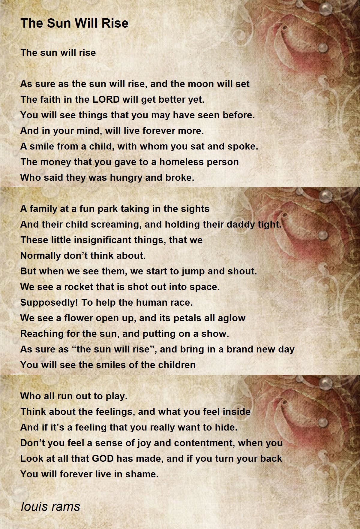 The Sun Will Rise The Sun