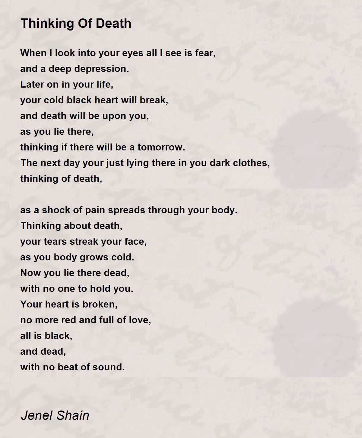 About death poems poe