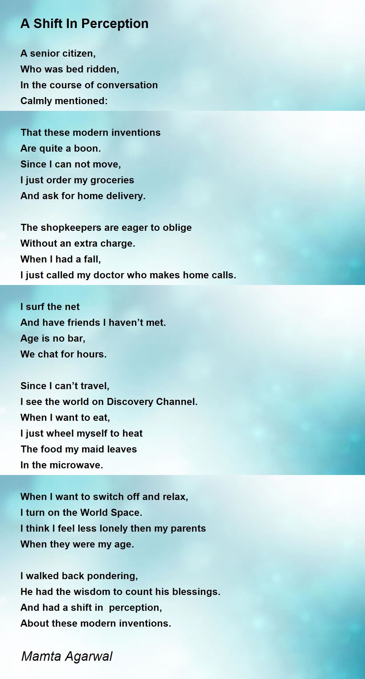 A Shift In Perception A Shift In Perception Poem by Mamta Agarwal