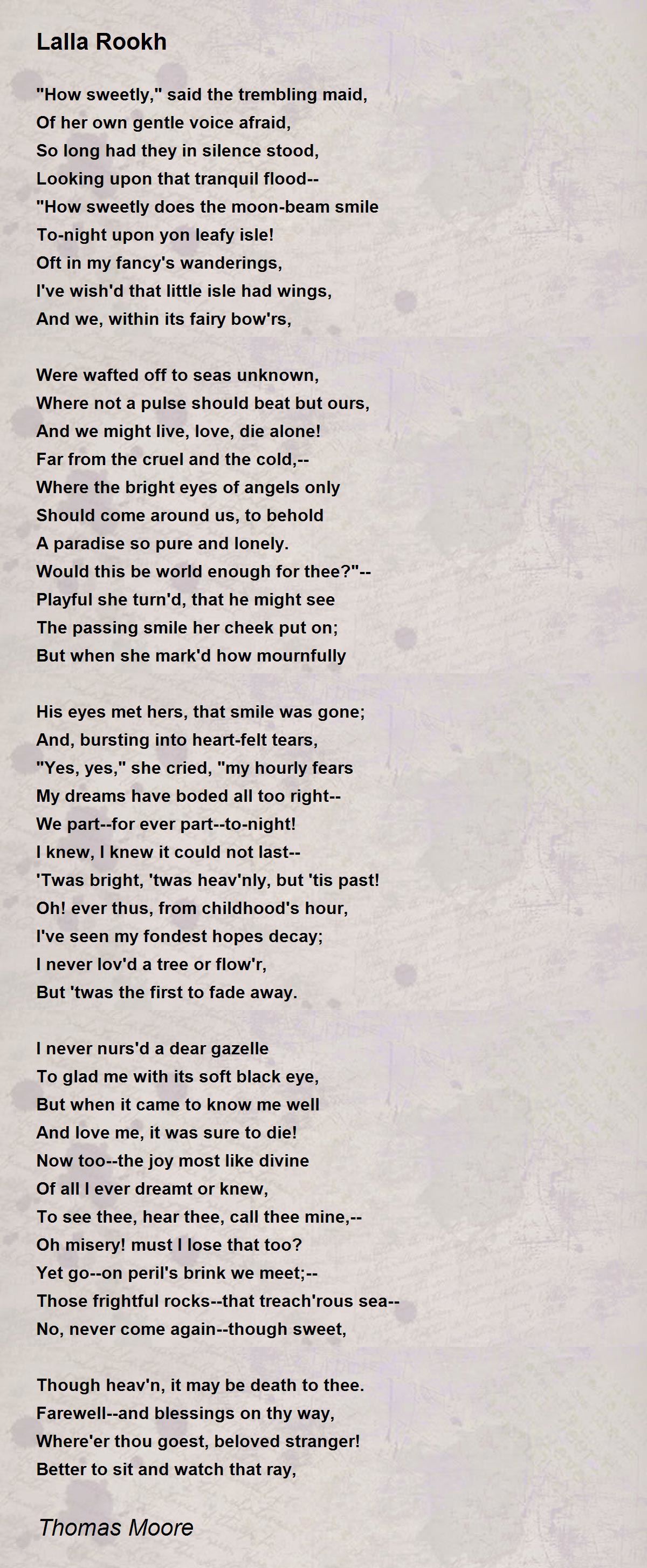 Lalla Rookh Poem by Thomas Moore - Poem Hunter