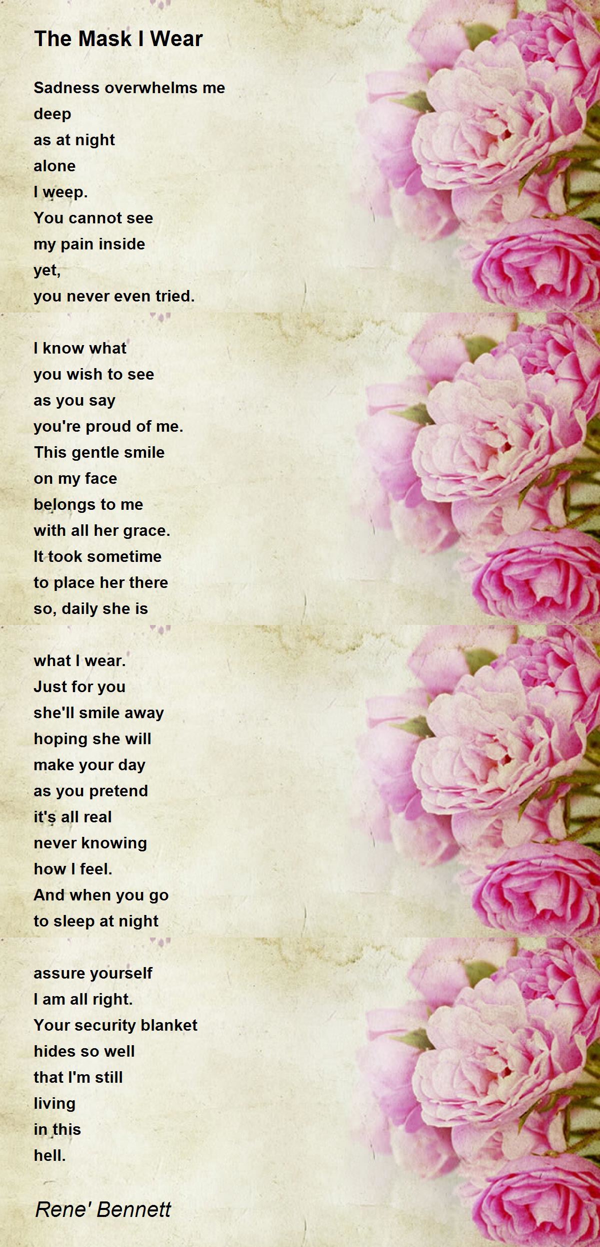 The Mask I Wear The Mask I Wear Poem by Rene