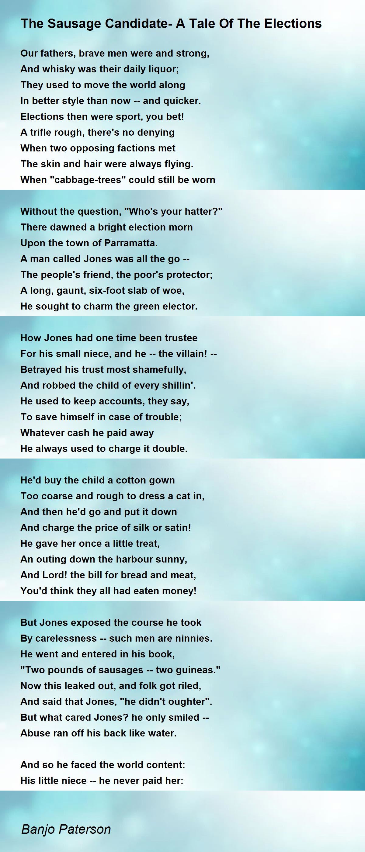 The Sausage CandidateA Tale Of The Elections The Sausage CandidateA Tale Of The Elections