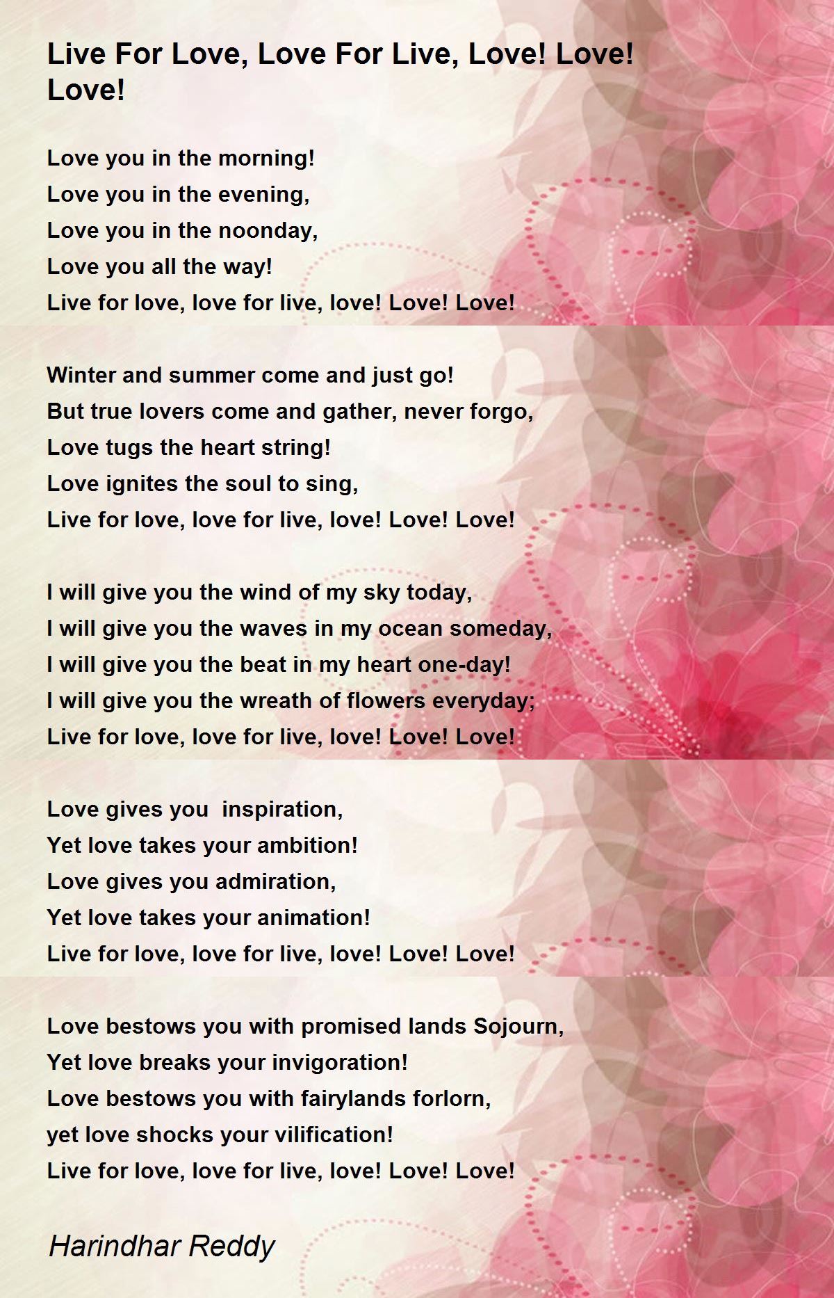 Live For Love, Love For Live, Love! Love! Love! Live For Love, Love For Live, Love! Love! Love