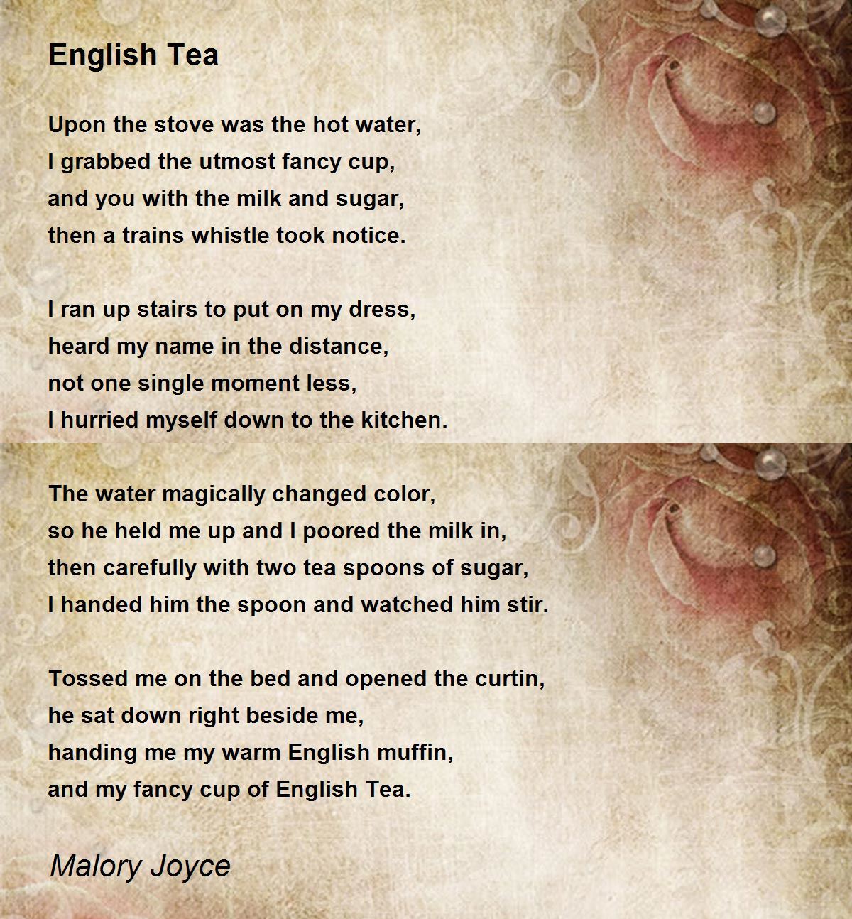 English Tea English Tea Poem by Malory Joyce