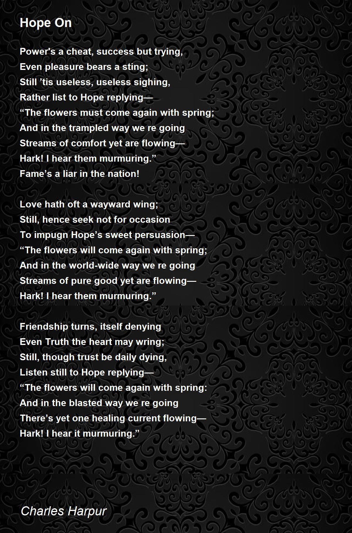 The Theme Of The Poem Hope Is