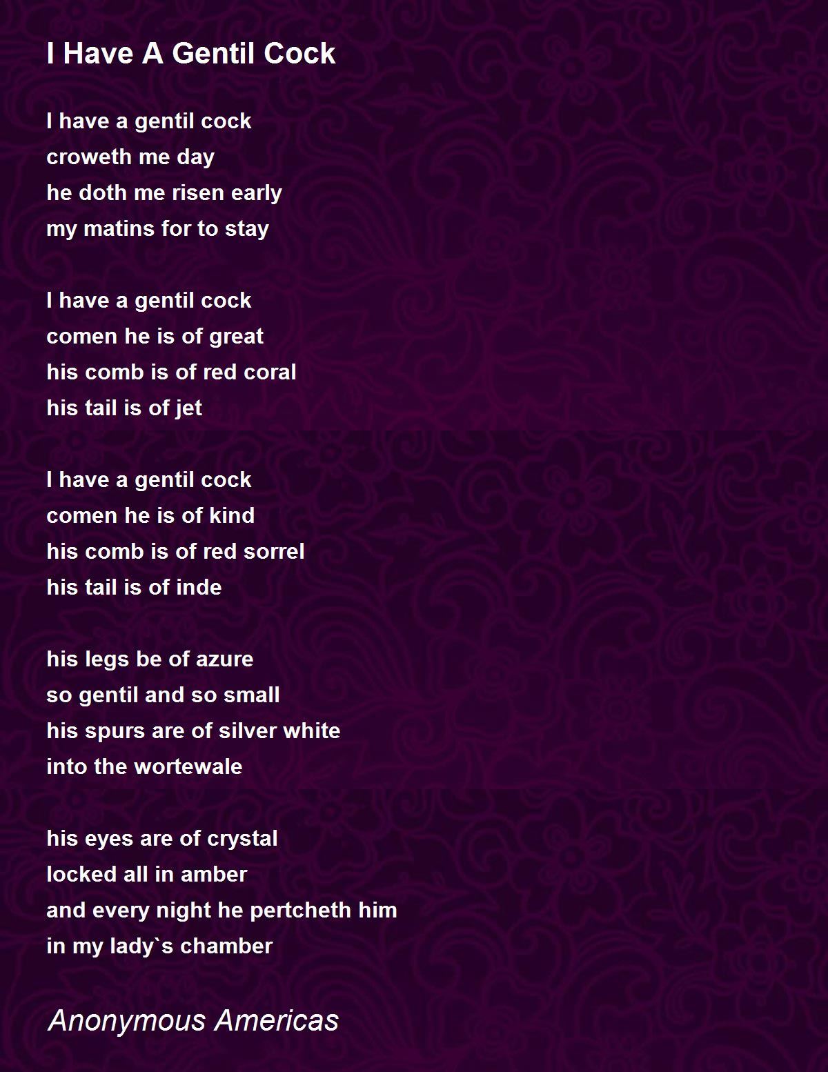 Cock Poem 33