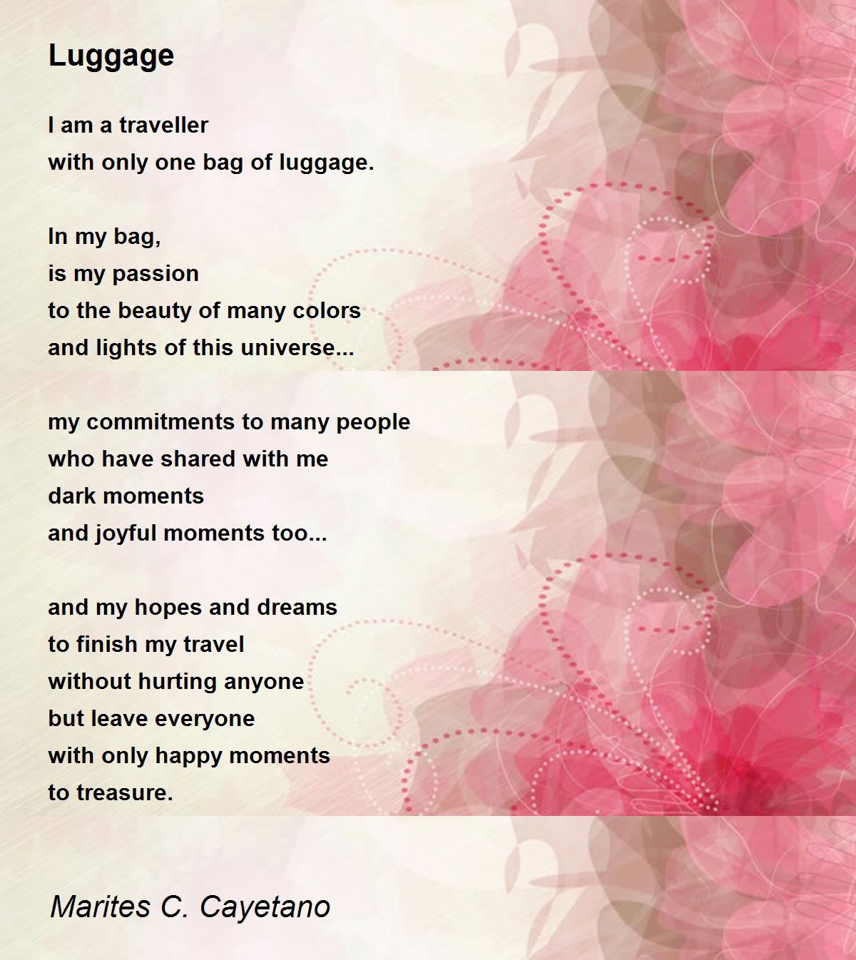Luggage Luggage Poem by Marites C. Cayetano