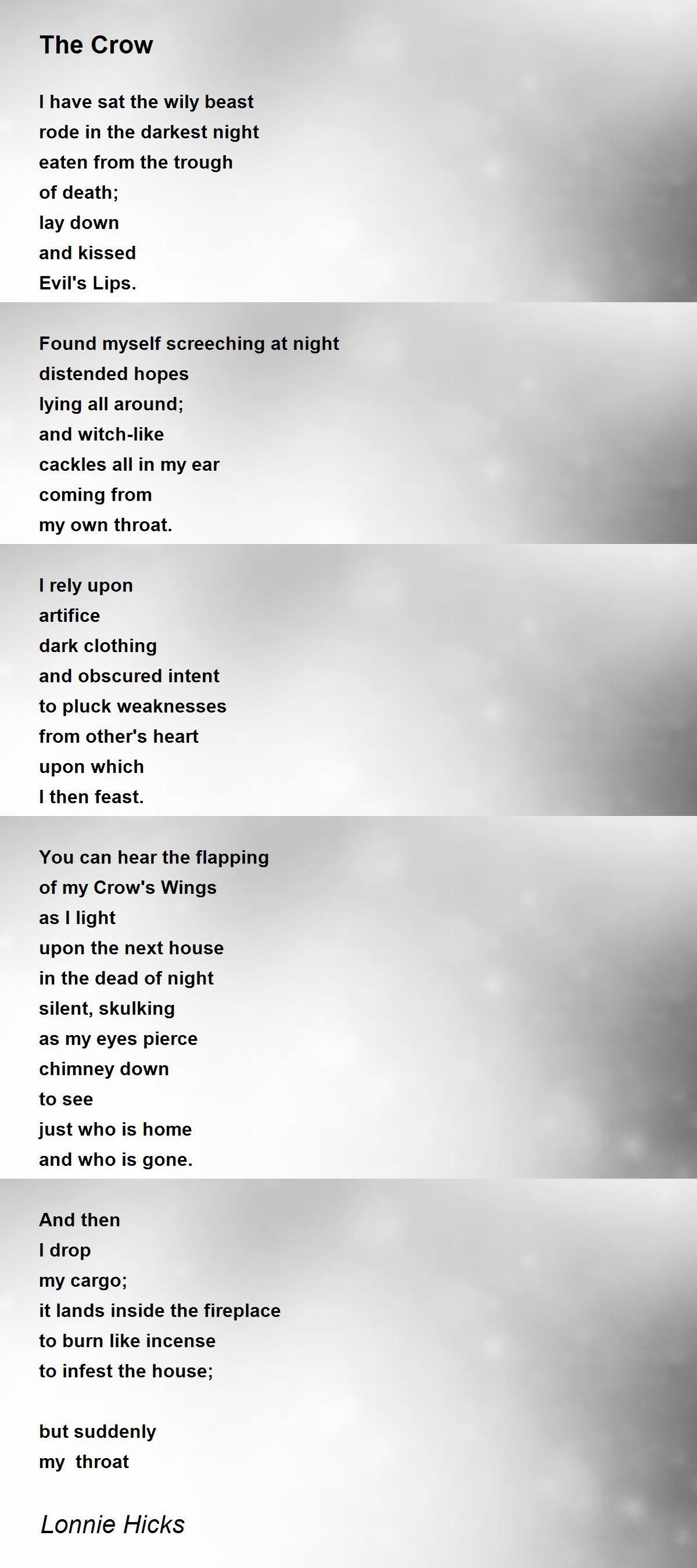 The Crow The Crow Poem by Lonnie Hicks