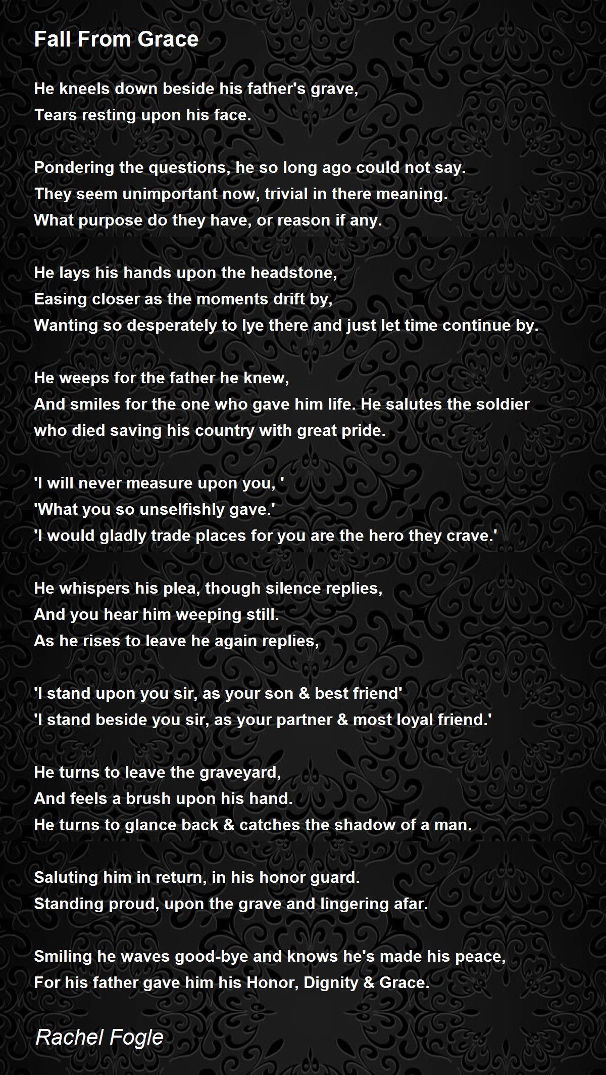 Fall From Grace By Rachel Fogle Fall From Grace Poem