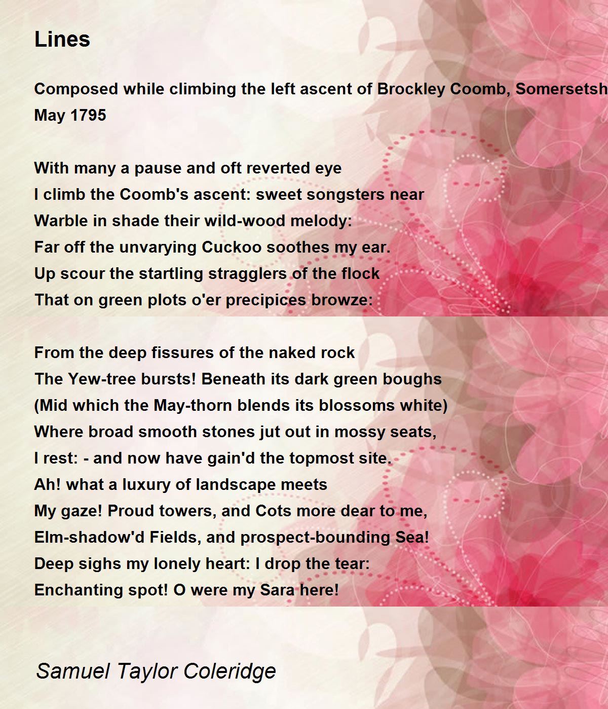 Lines Lines Poem by Samuel Taylor Coleridge