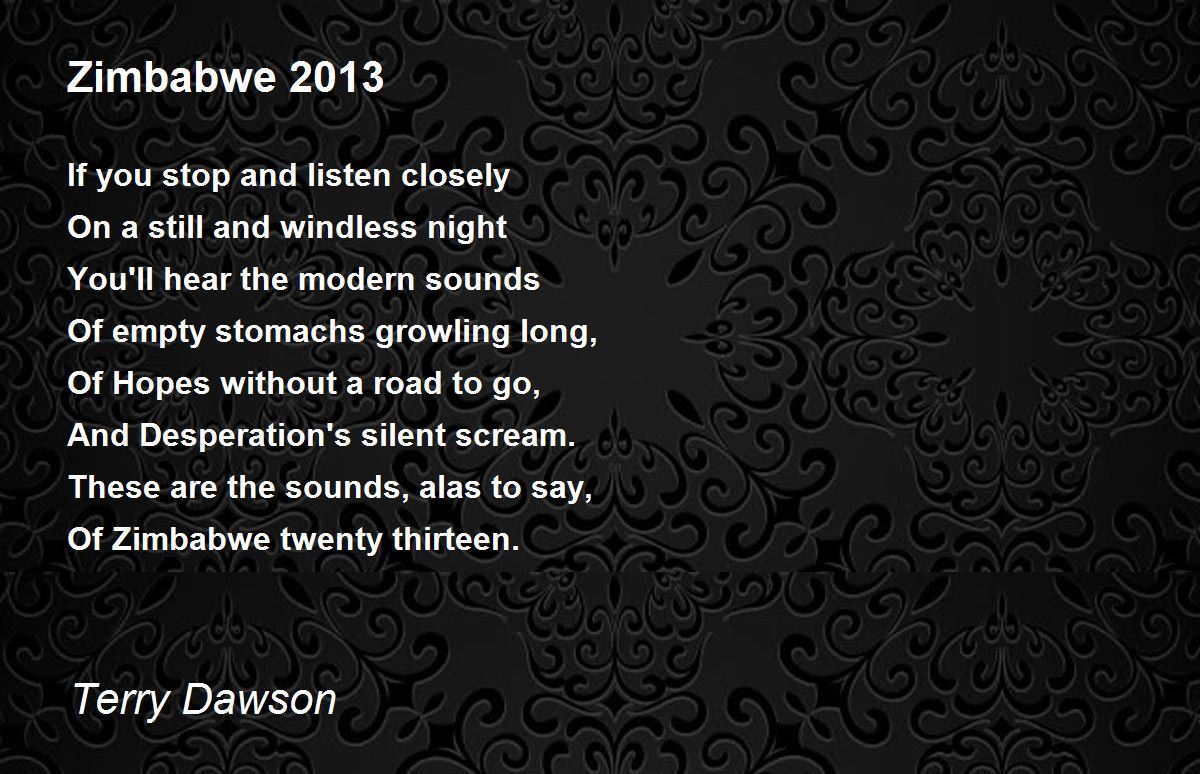 Zimbabwe 2013 Zimbabwe 2013 Poem by Terry Dawson