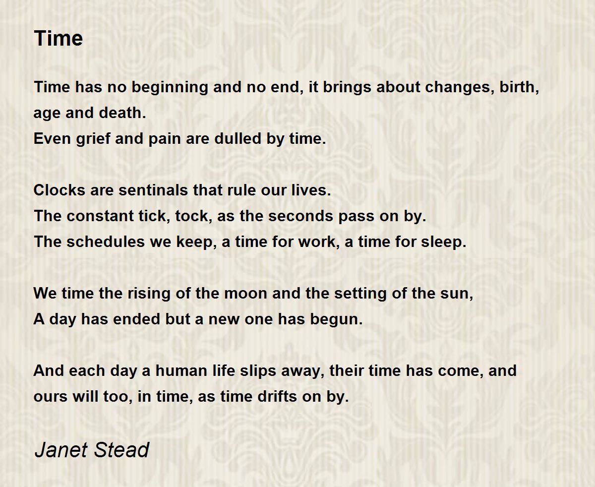 Time by Stead Time Poem