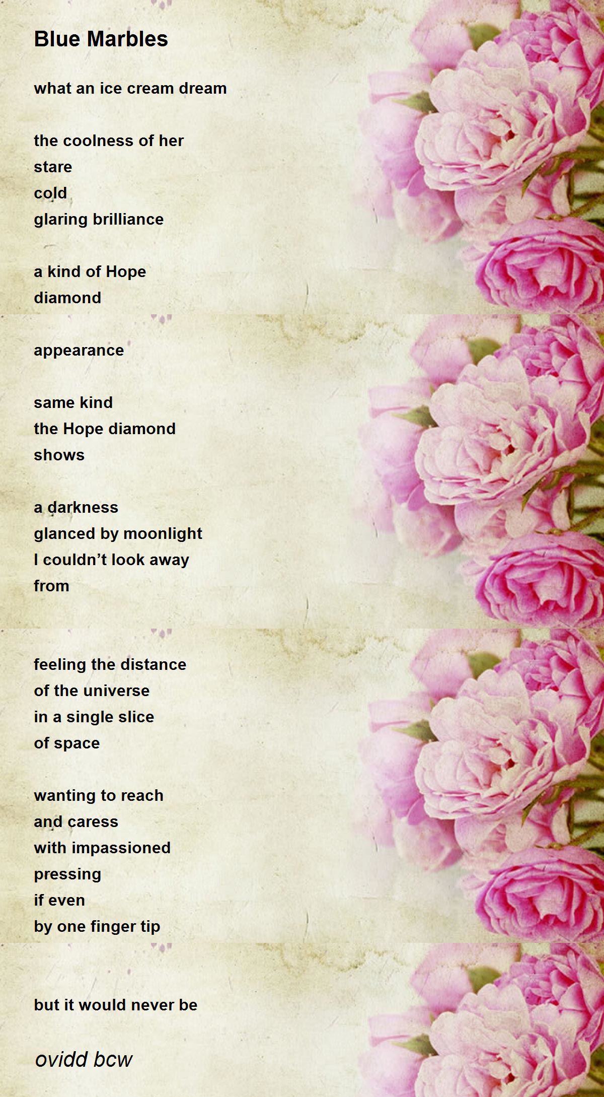 Blue Marbles by ovidd bcw Blue Marbles Poem