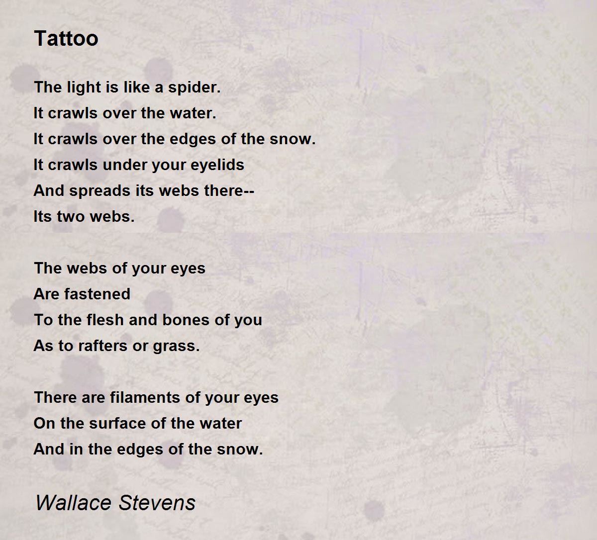 Tattoo Poem by Wallace Stevens - Poem Hunter