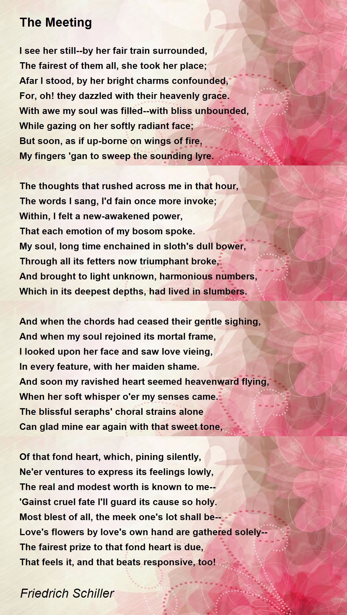 The Meeting The Meeting Poem by Friedrich Schiller