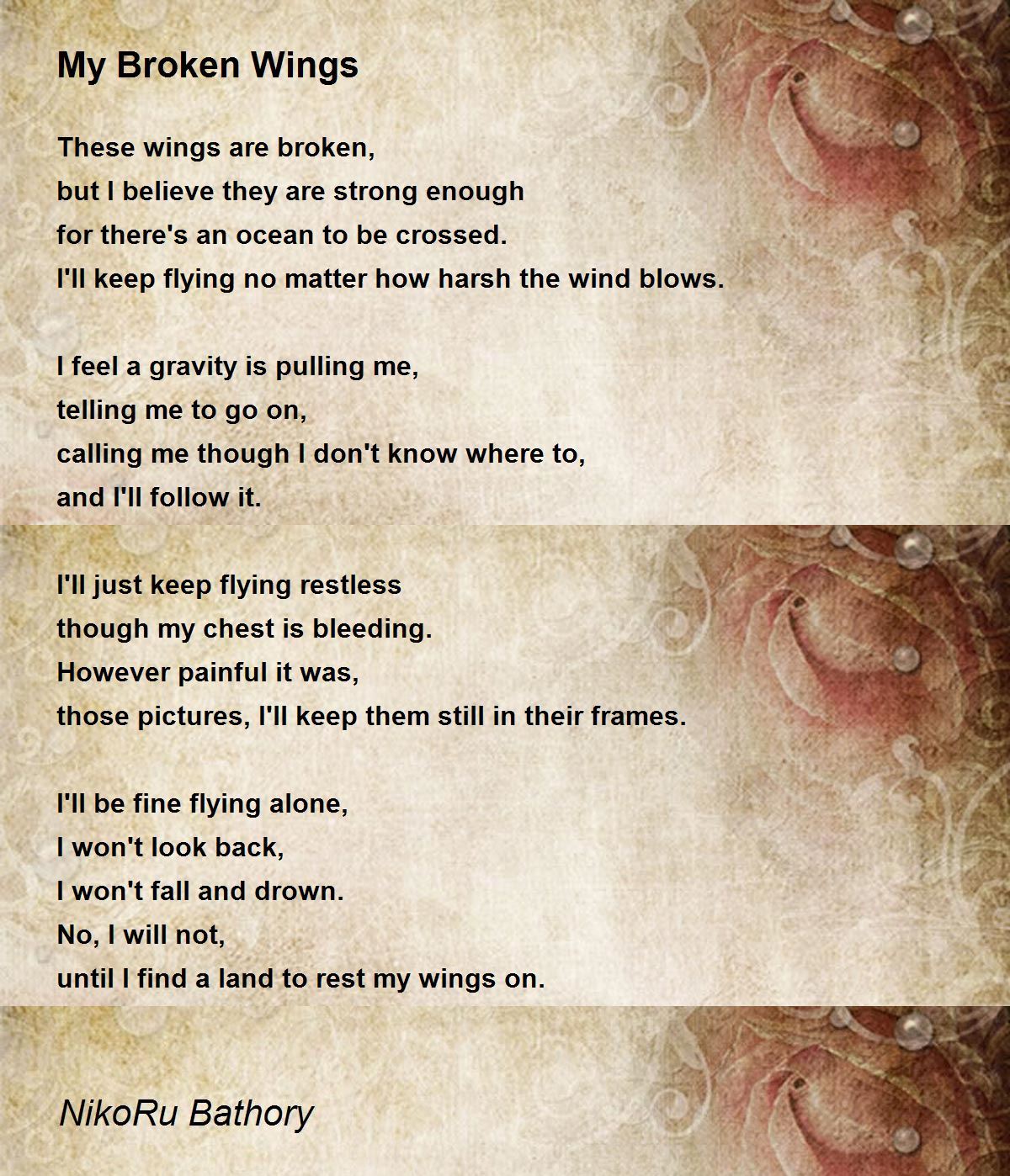My Broken Wings My Broken Wings Poem by NikoRu Bathory