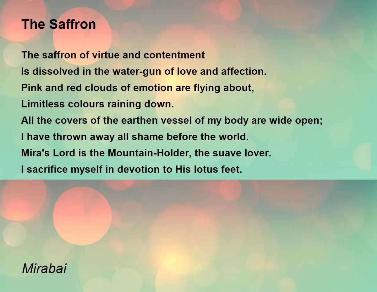The Saffron The Saffron Poem by Mirabai