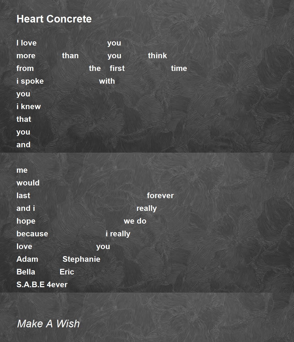 Heart Concrete Heart Concrete Poem by Make A Wish