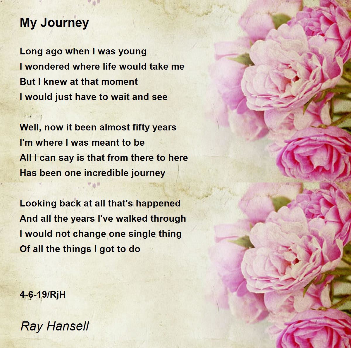 My Journey My Journey Poem by Ray Hansell