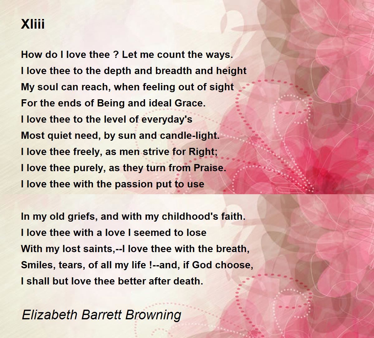 Xliii Poem By Elizabeth Barrett Browning Poem Hunter