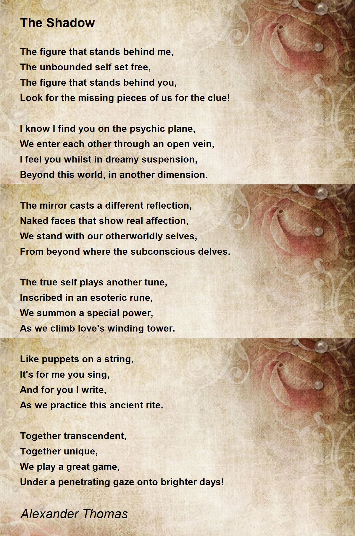 The Shadow Poem by Alexander Thomas Poem Hunter