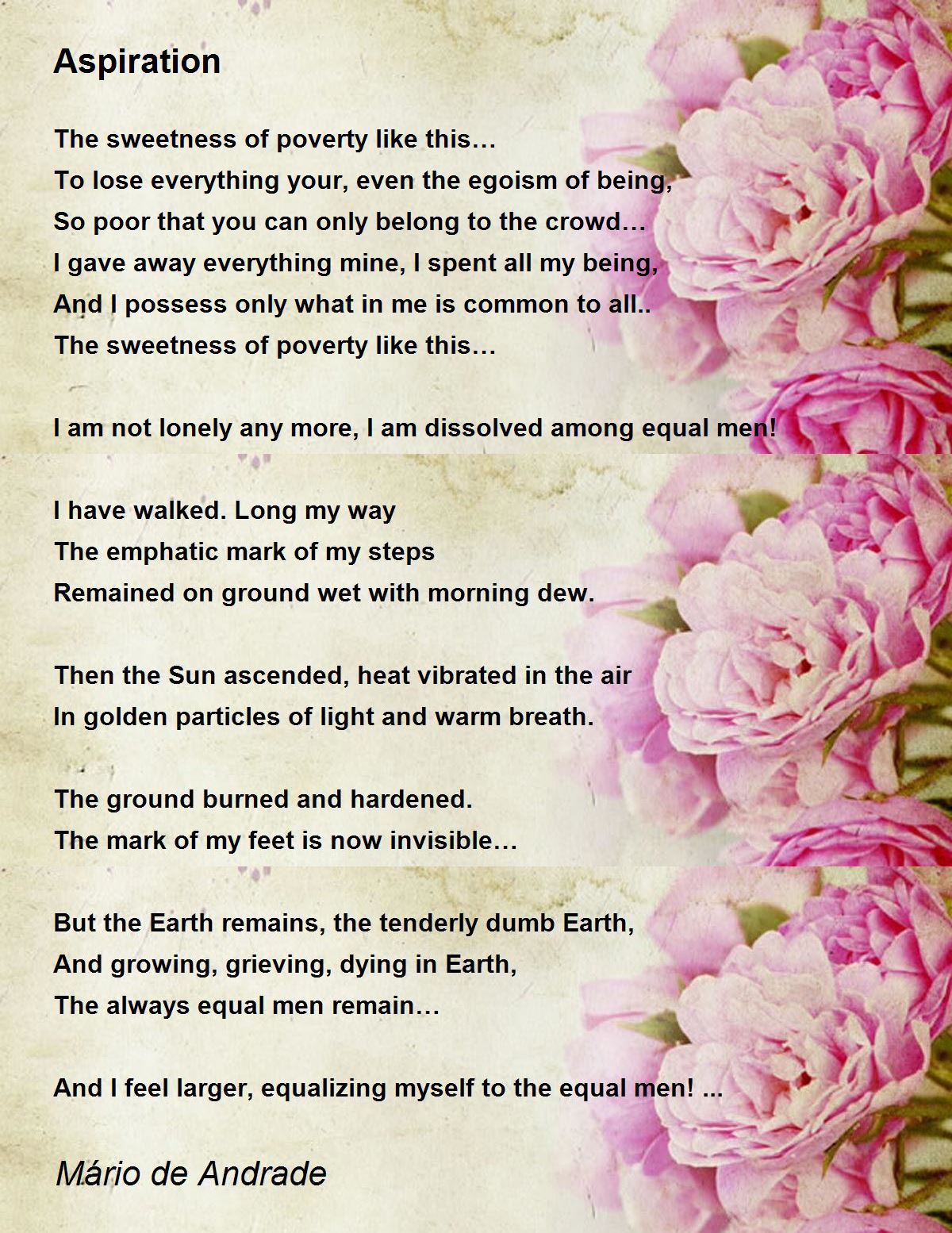 Aspiration Aspiration Poem by Mário de Andrade