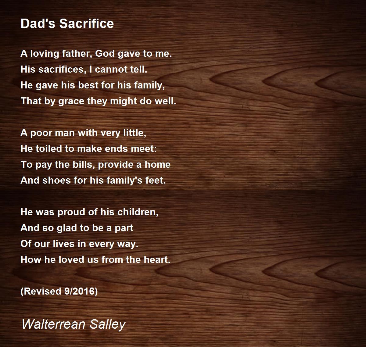 fathers sacrifice essay