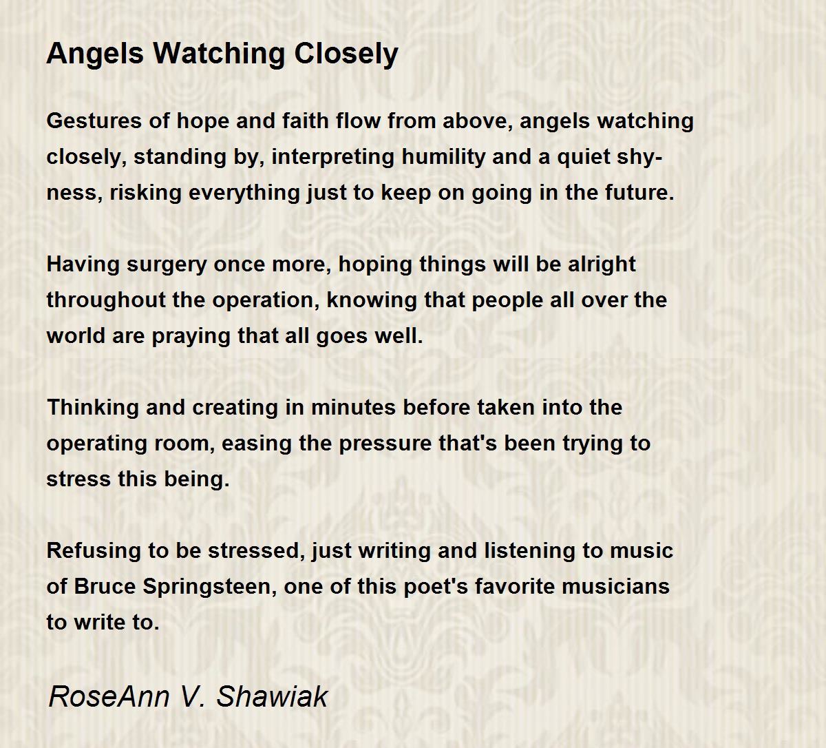 Angels Watching Closely by RoseAnn V. Shawiak Angels Watching Closely