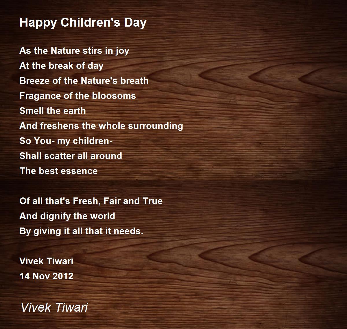 Happy Children's Day Happy Children's Day Poem by Vivek Tiwari