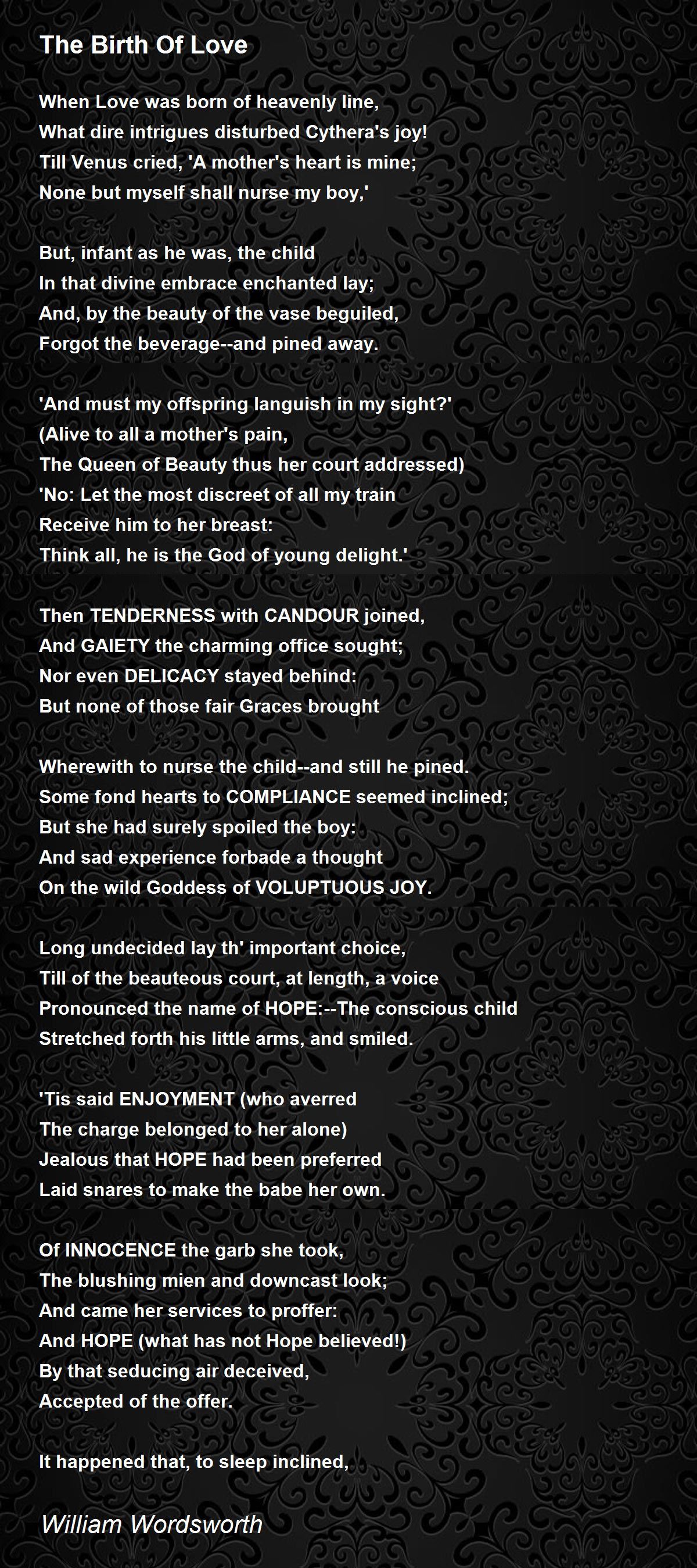 The Birth Of Love Poem by William Wordsworth - Poem Hunter