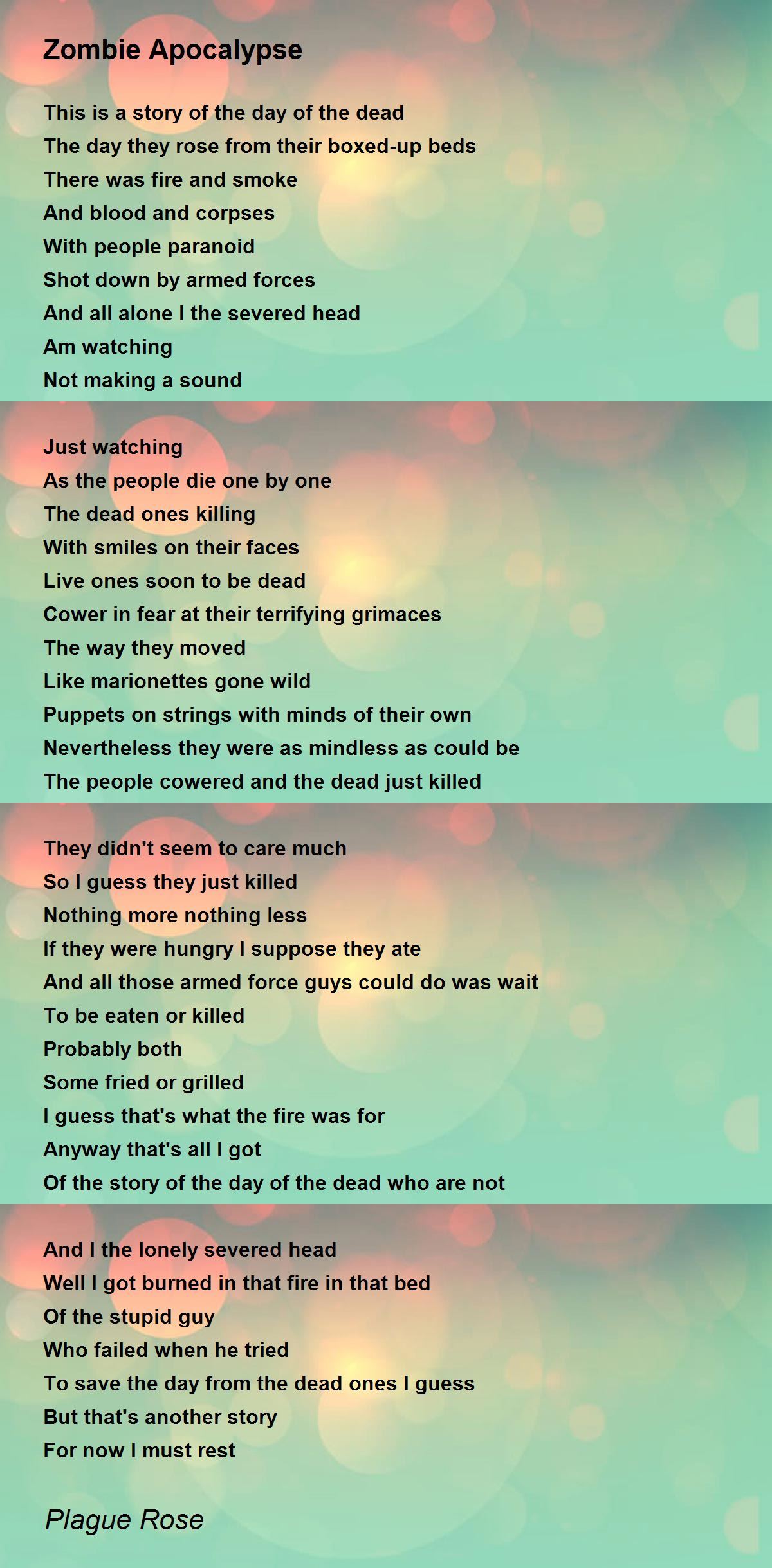 Zombie Apocalypse Zombie Apocalypse Poem by Plague Rose