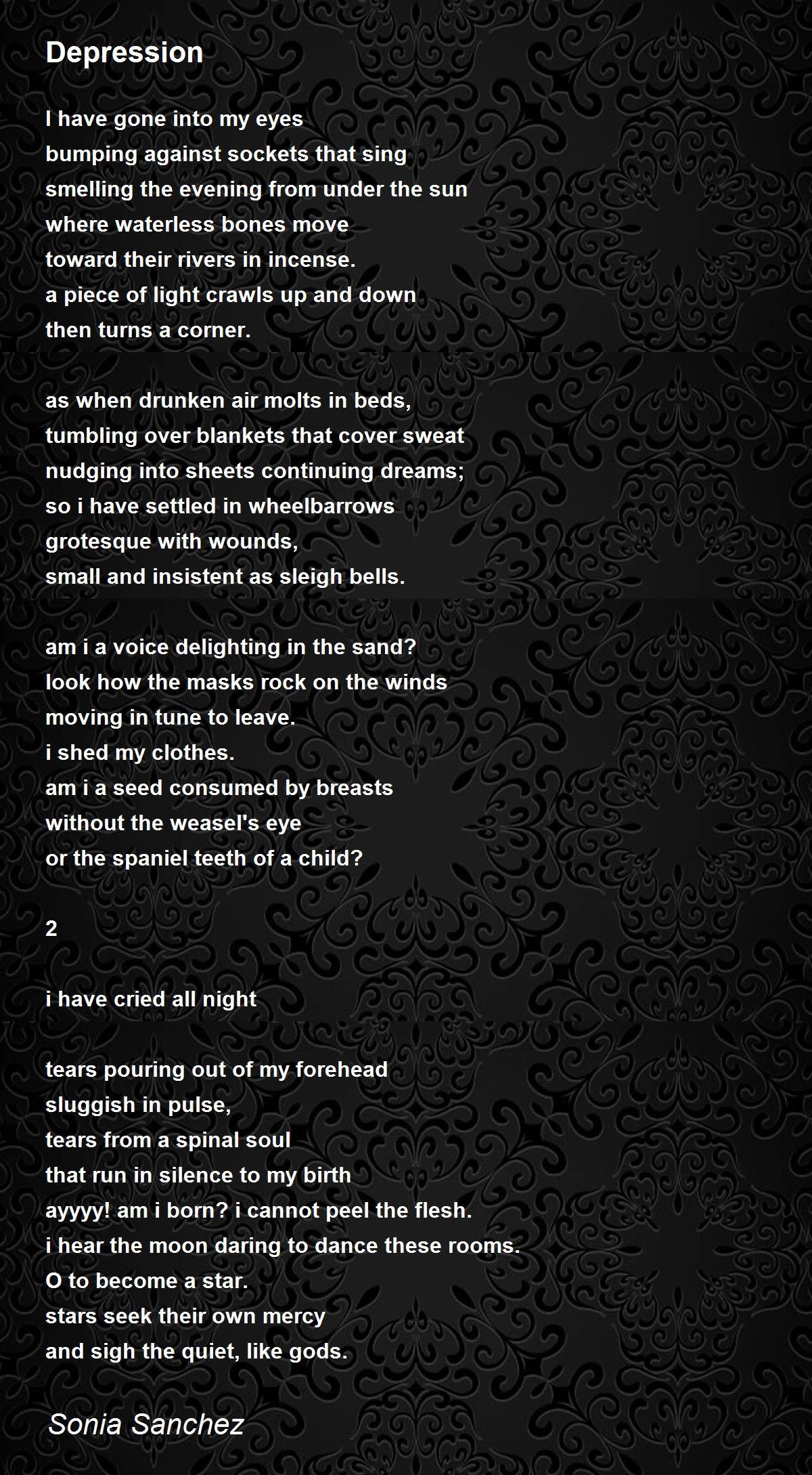 Depression - Depression Poem by Sonia Sanchez