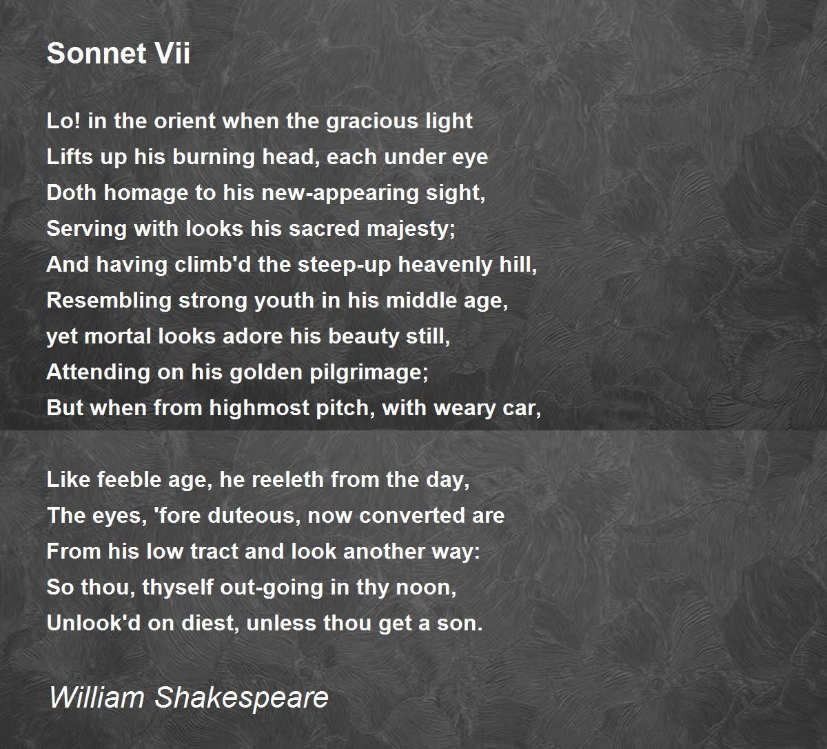 Сонет 5. Sonet poem examples.