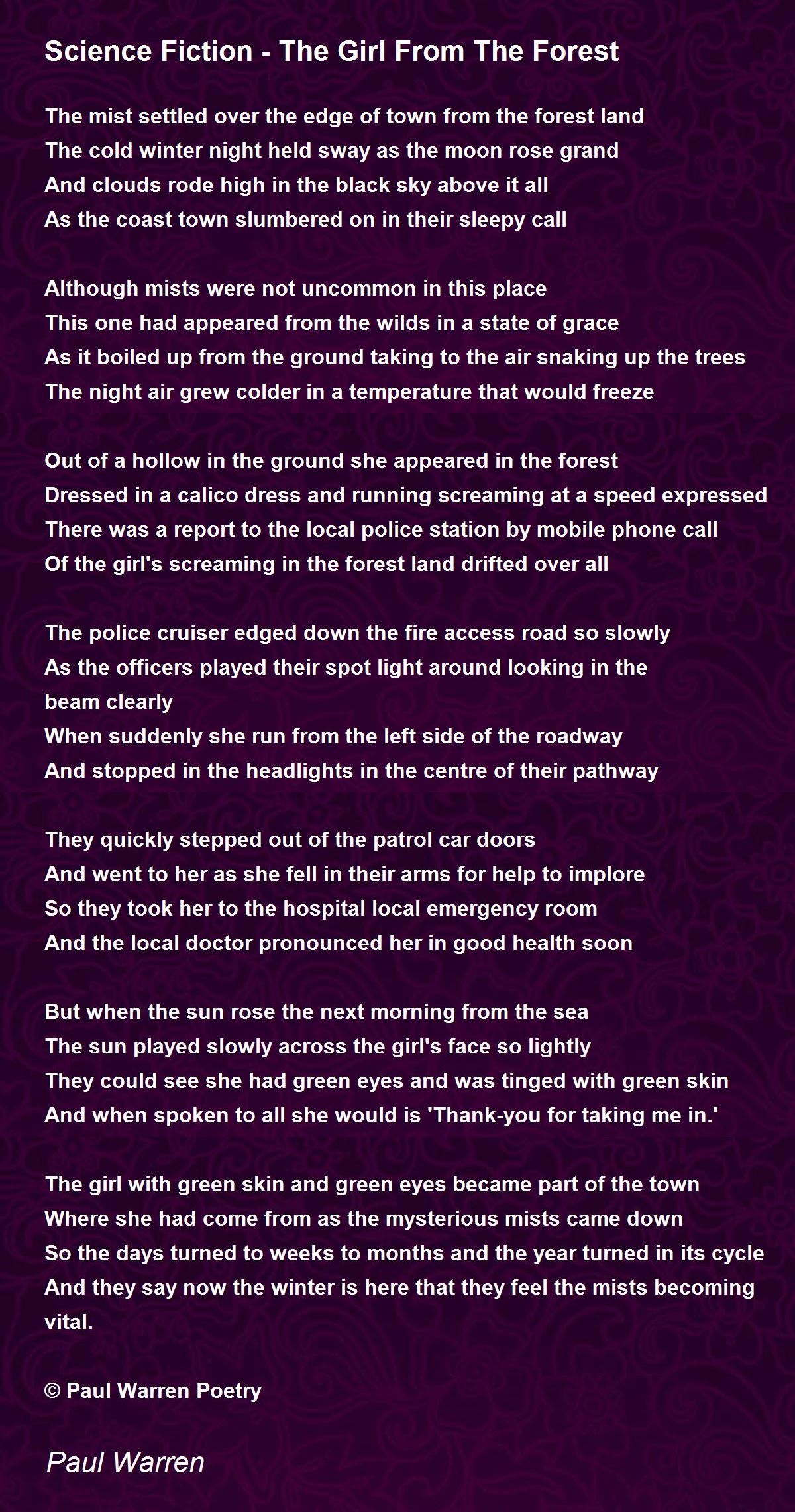 Science Fiction The Girl From The Forest by Paul Warren Science