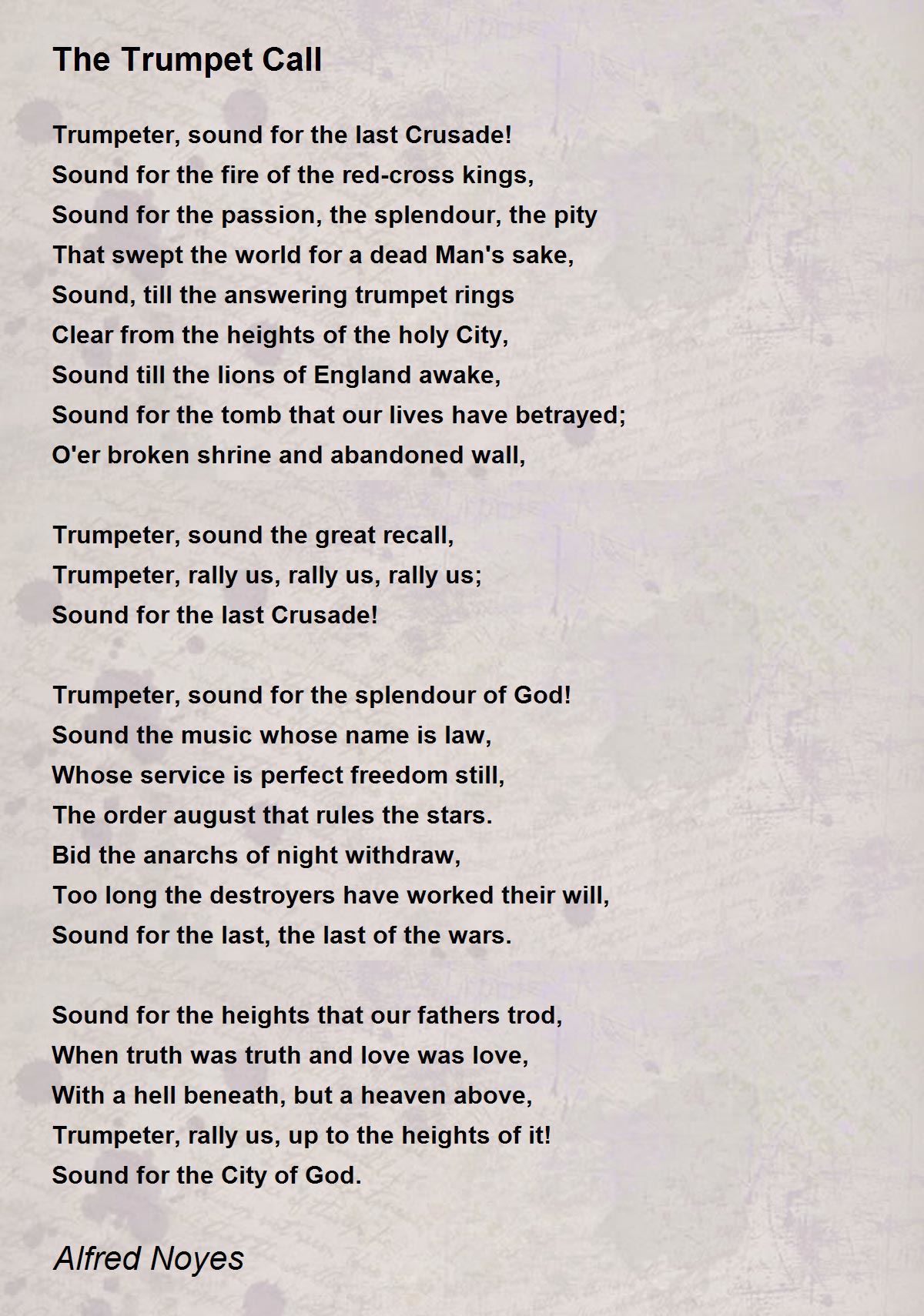 The Trumpet Call The Trumpet Call Poem by Alfred Noyes