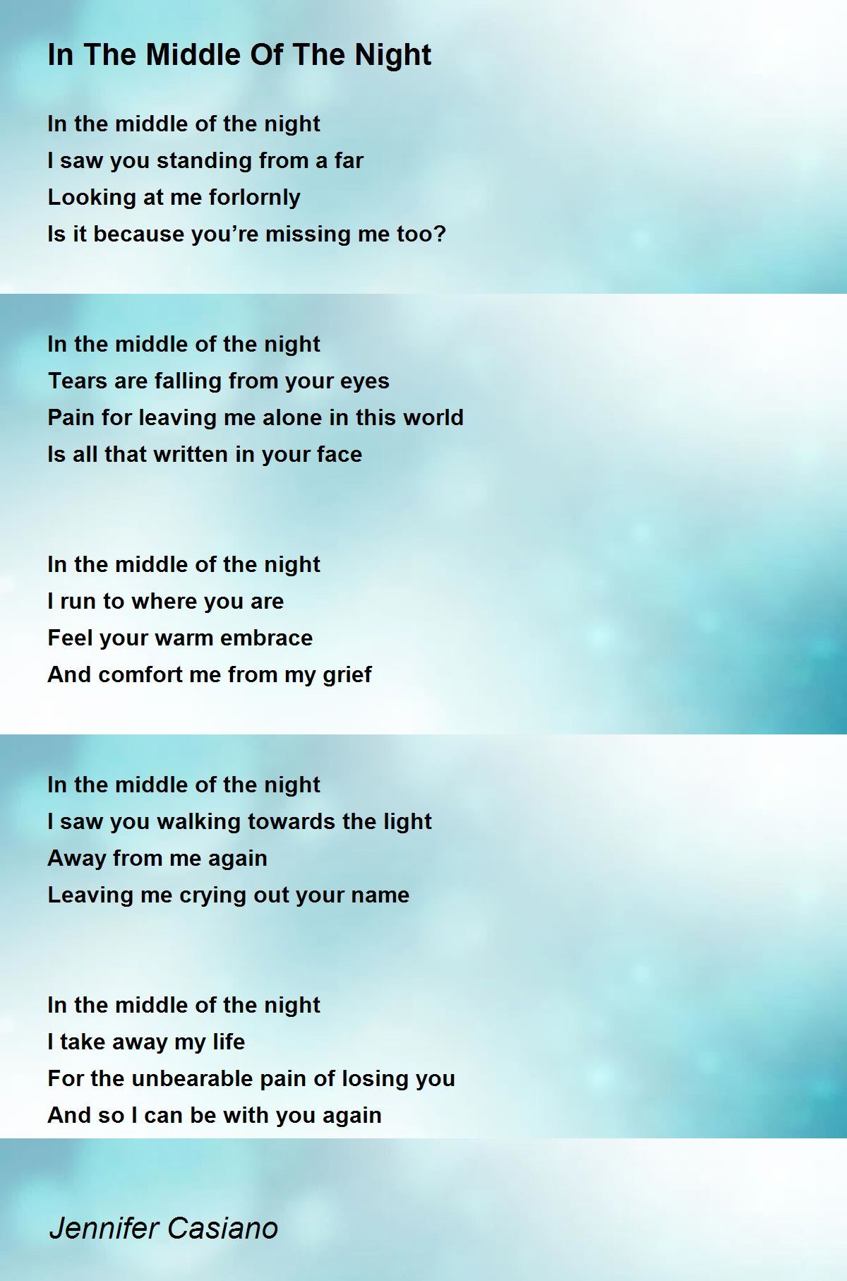 In The Middle Of The Night by Jennifer Casiano In The Middle Of The