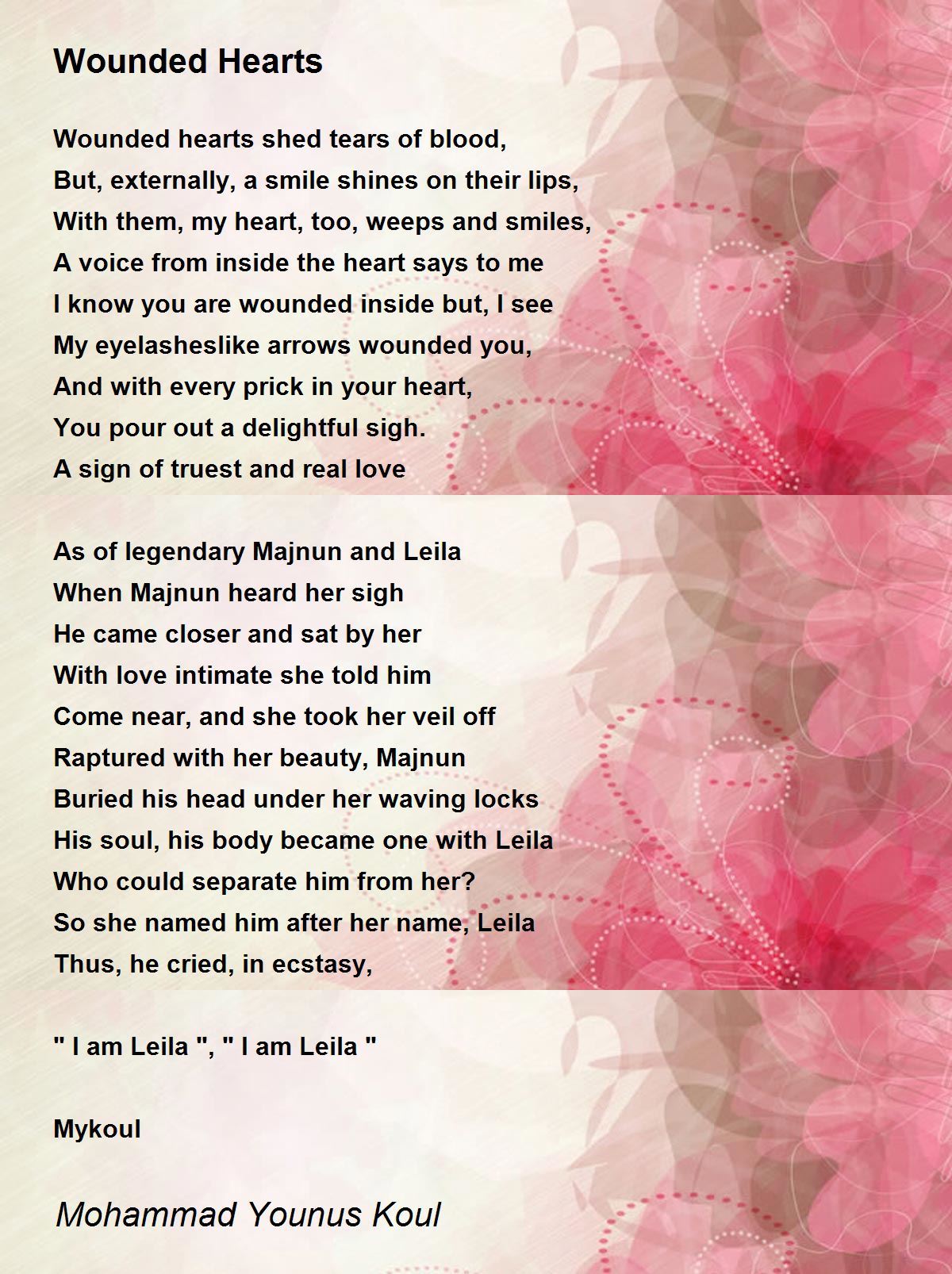 Wounded Hearts Wounded Hearts Poem by Mohammad Younus