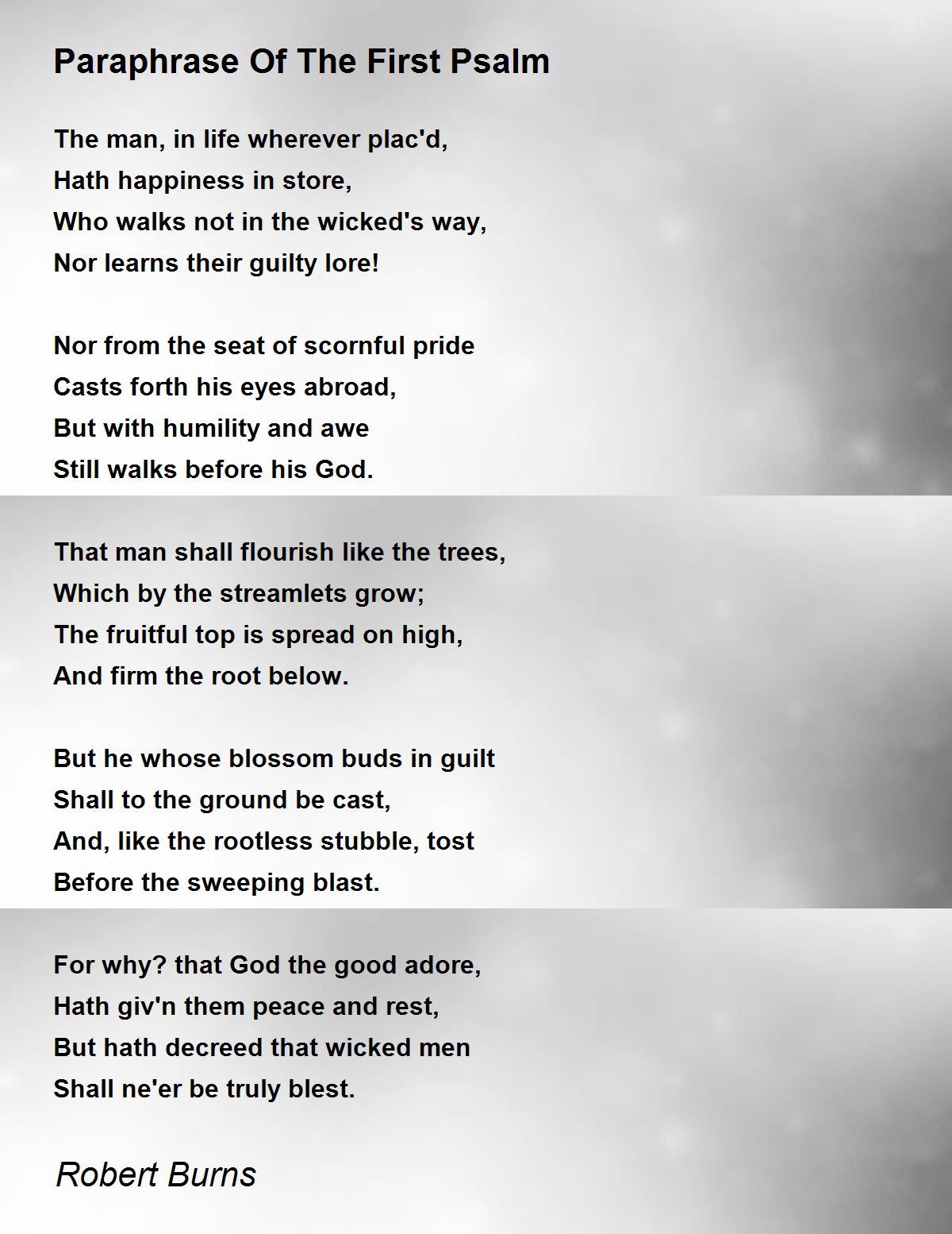 Paraphrase Of The First Psalm Poem by Robert Burns - Poem 