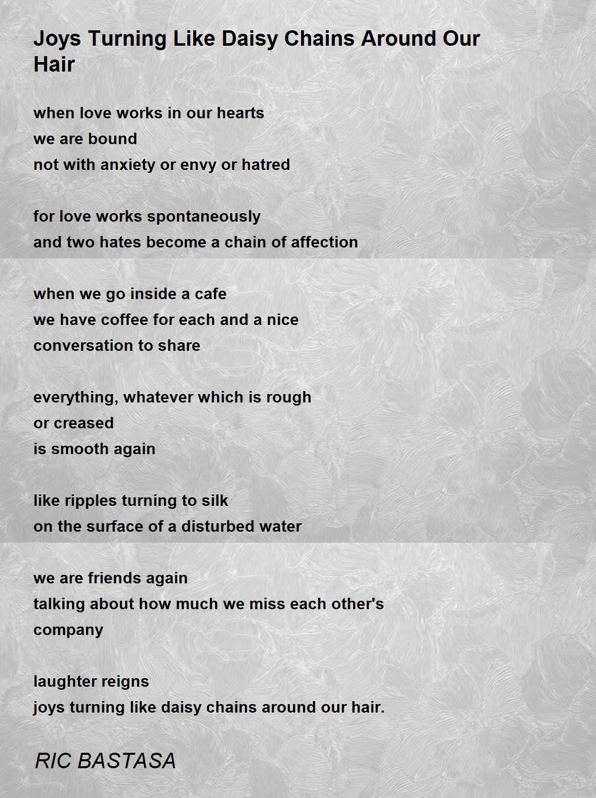 Joys Turning Like Daisy Chains Around Our Hair Joys Turning Like