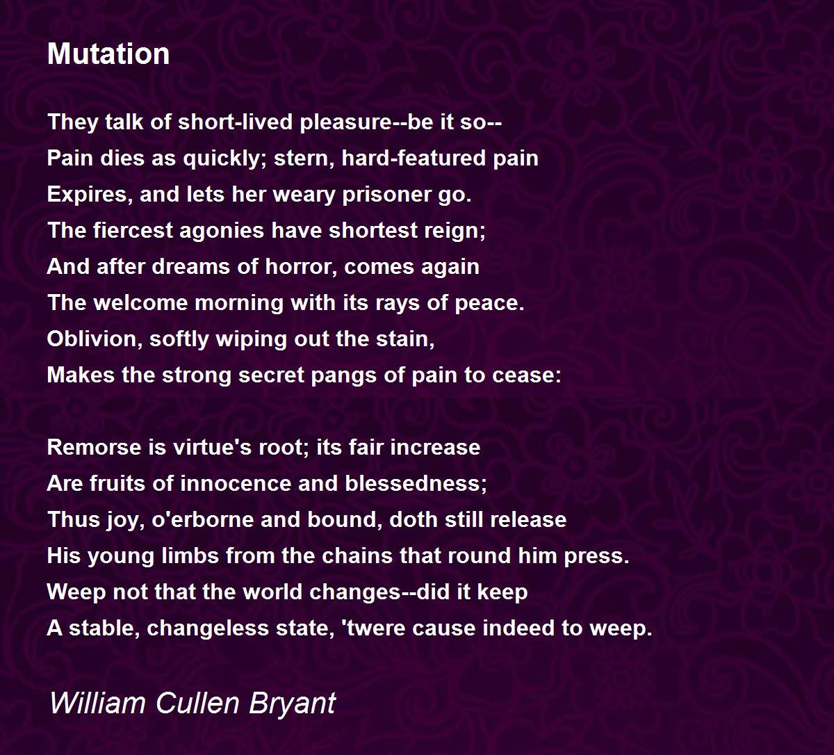 william cullen bryant famous poems