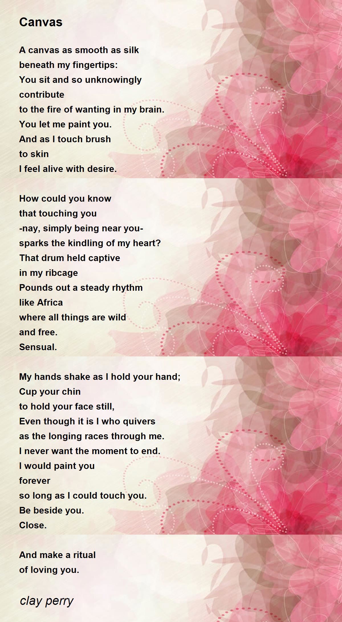 Canvas Poem by clay perry Poem Hunter