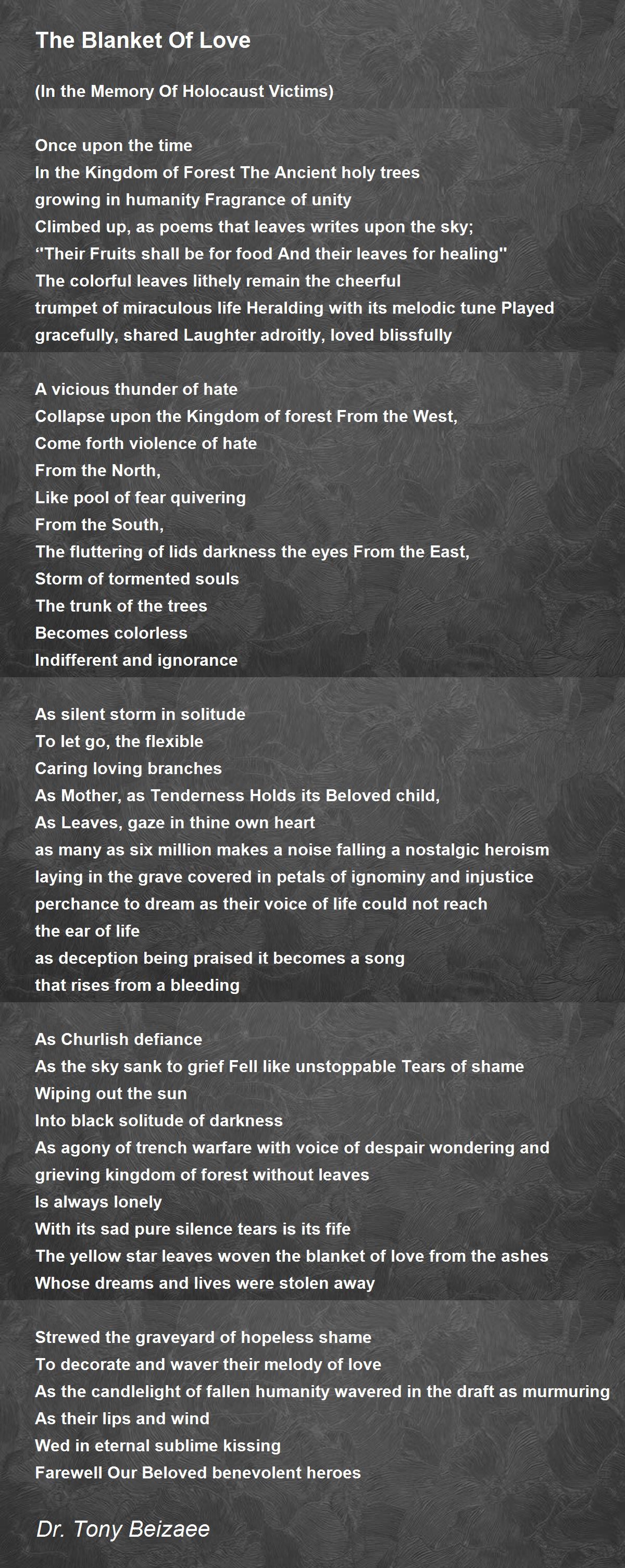 The Blanket Of Love The Blanket Of Love Poem by Dr. Tony Beizaee