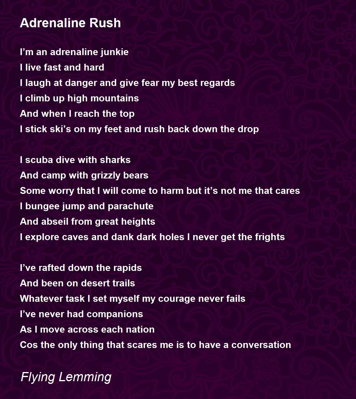 Adrenaline-8 Poems - Poems For Adrenaline-8 Poems - Poem Hunter