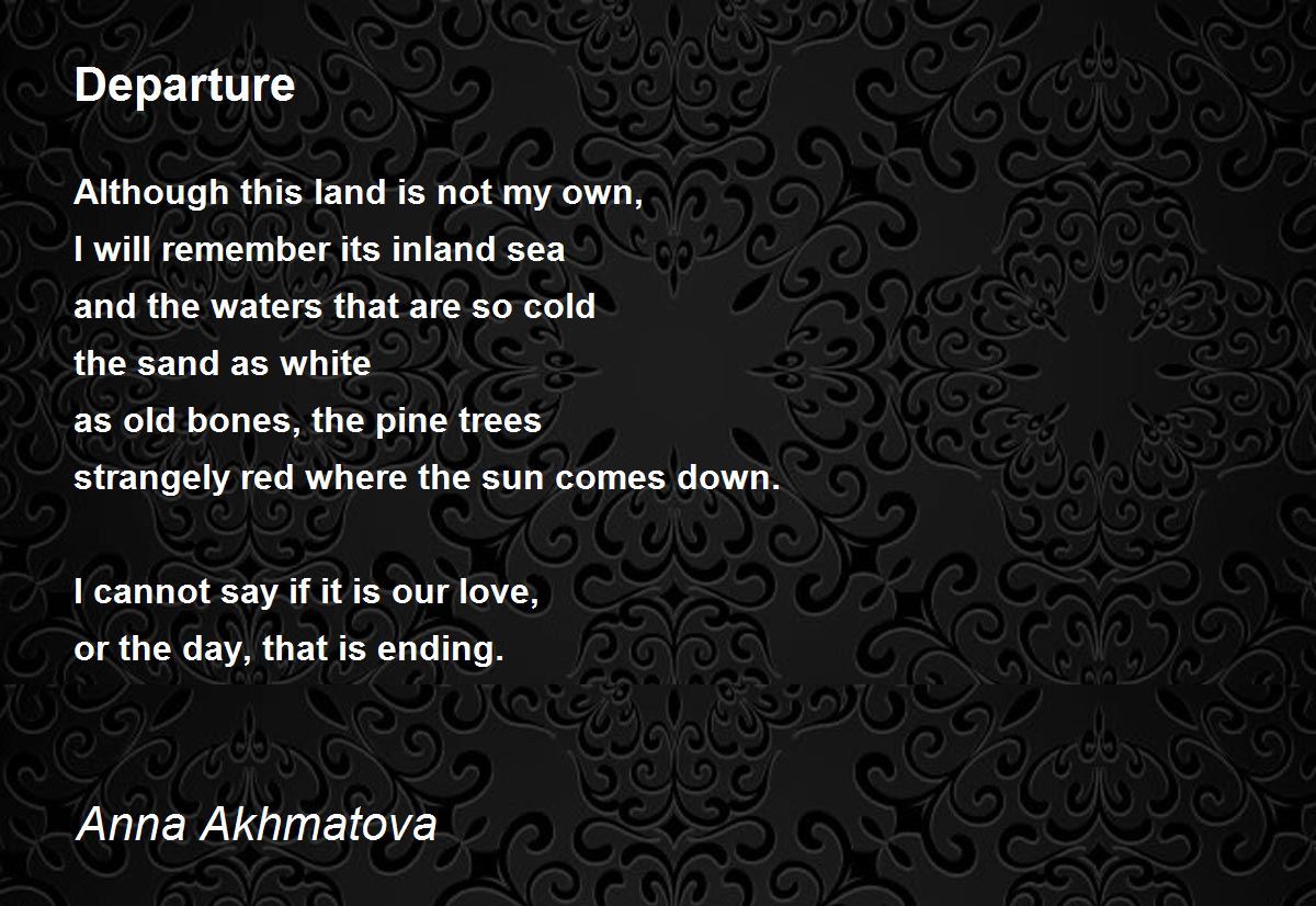 expressions love of my Anna by Poem Akhmatova Hunter Departure   Poem