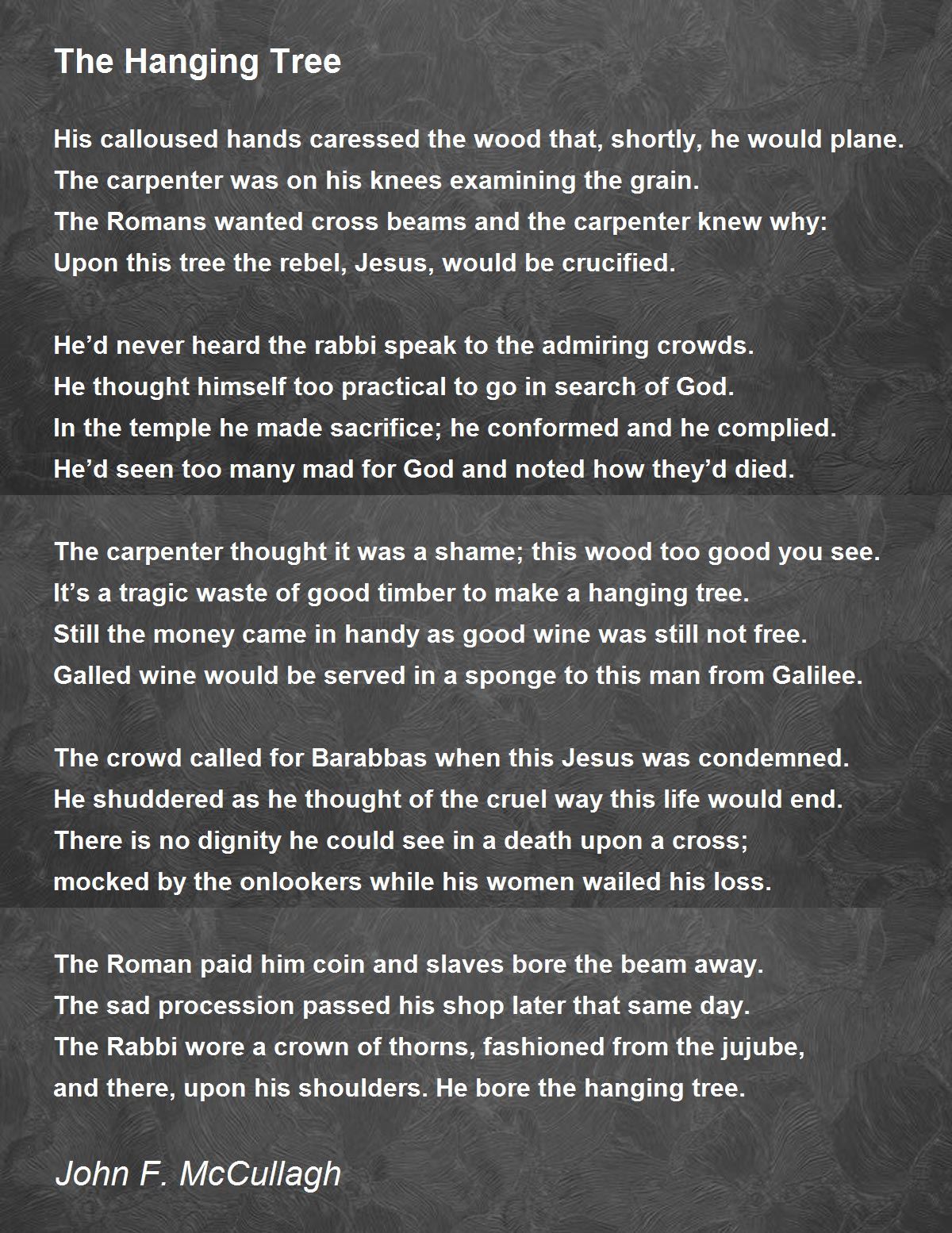 The Hanging Tree The Hanging Tree Poem by John F. McCullagh
