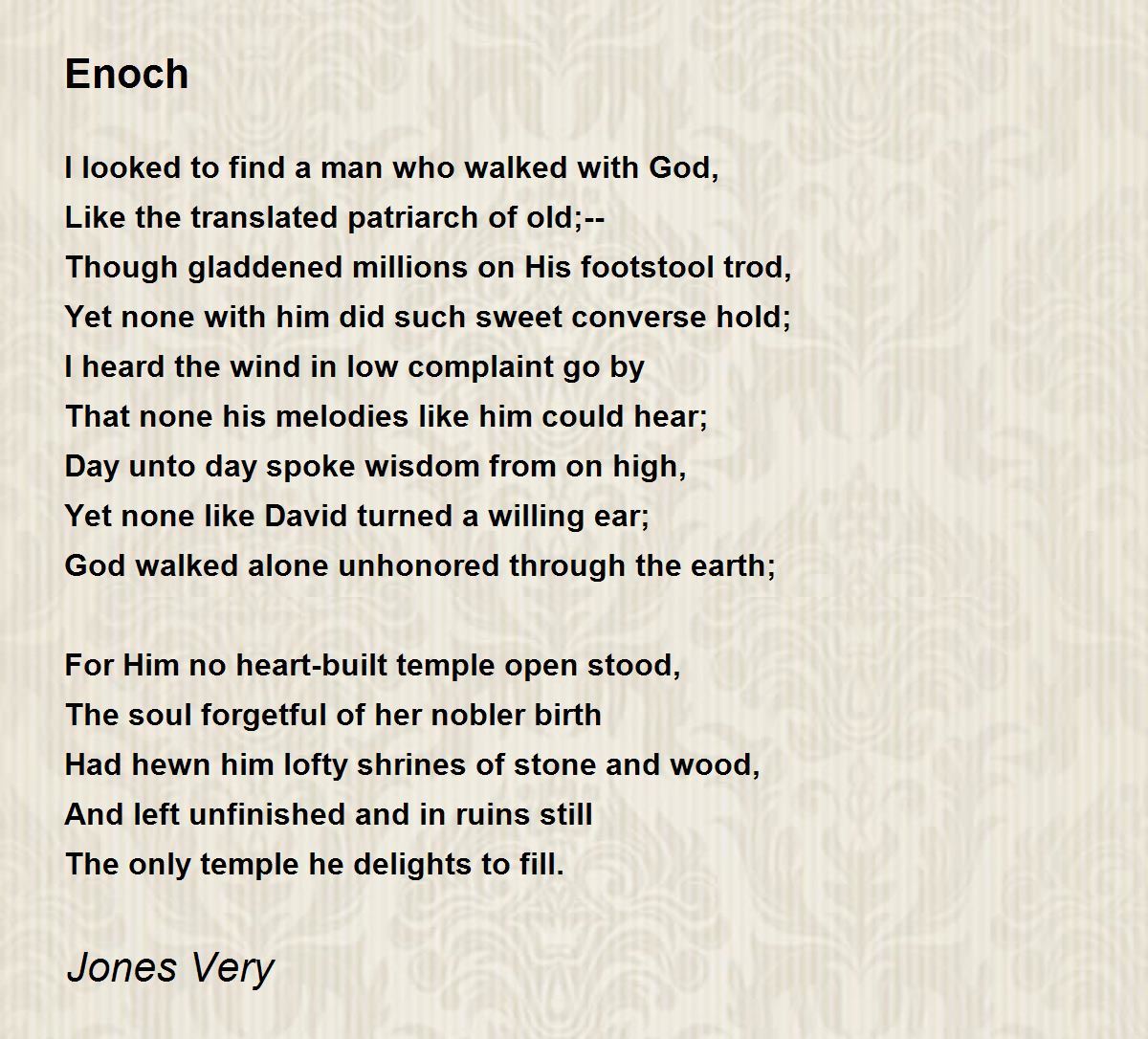 Enoch Enoch Poem by Jones Very