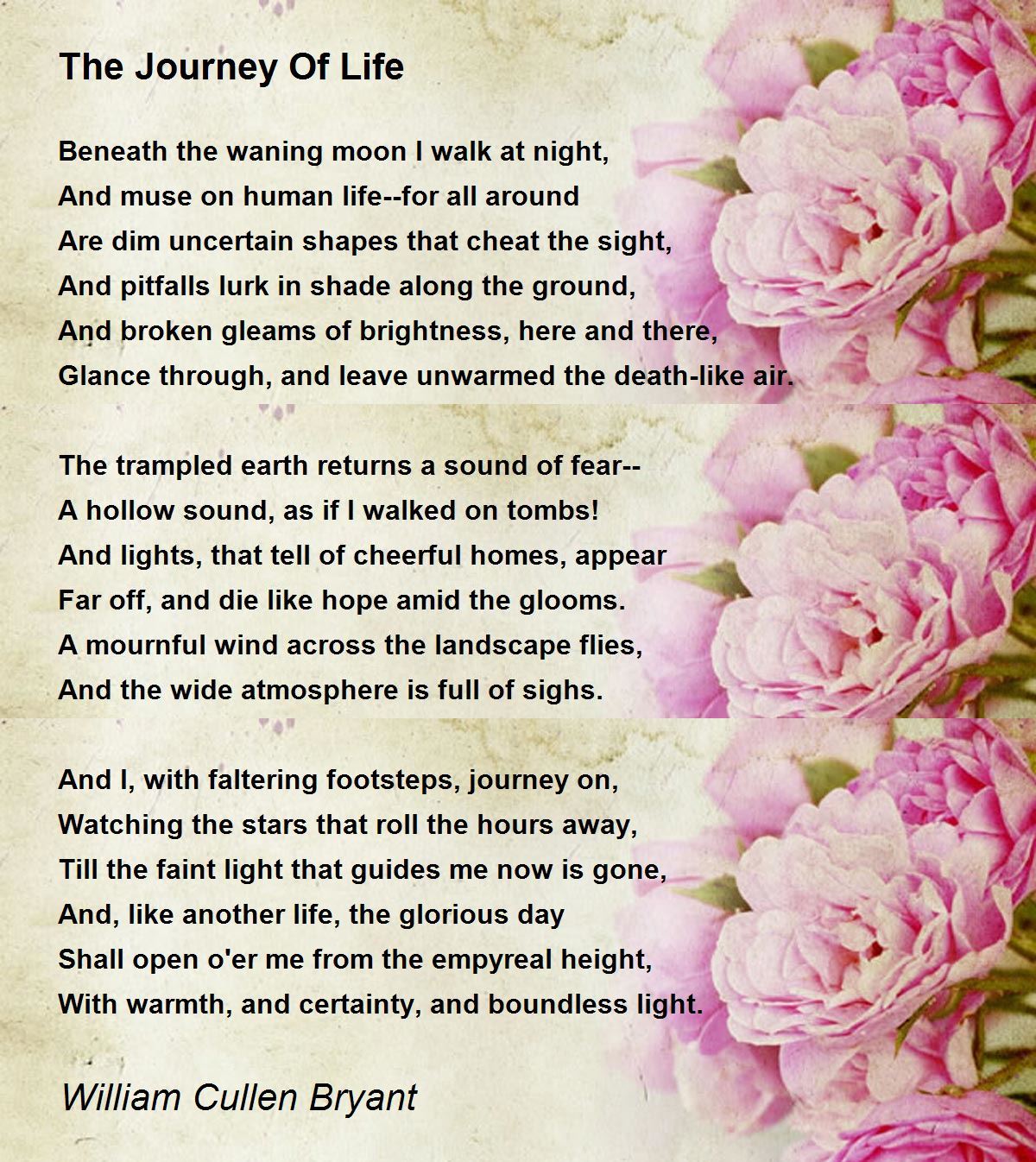 The Journey Of Life Poem by William Cullen Bryant - Poem 