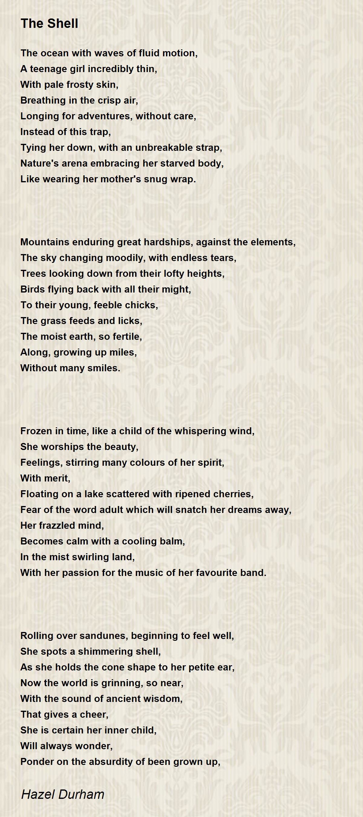 The Shell The Shell Poem by Hazel Durham