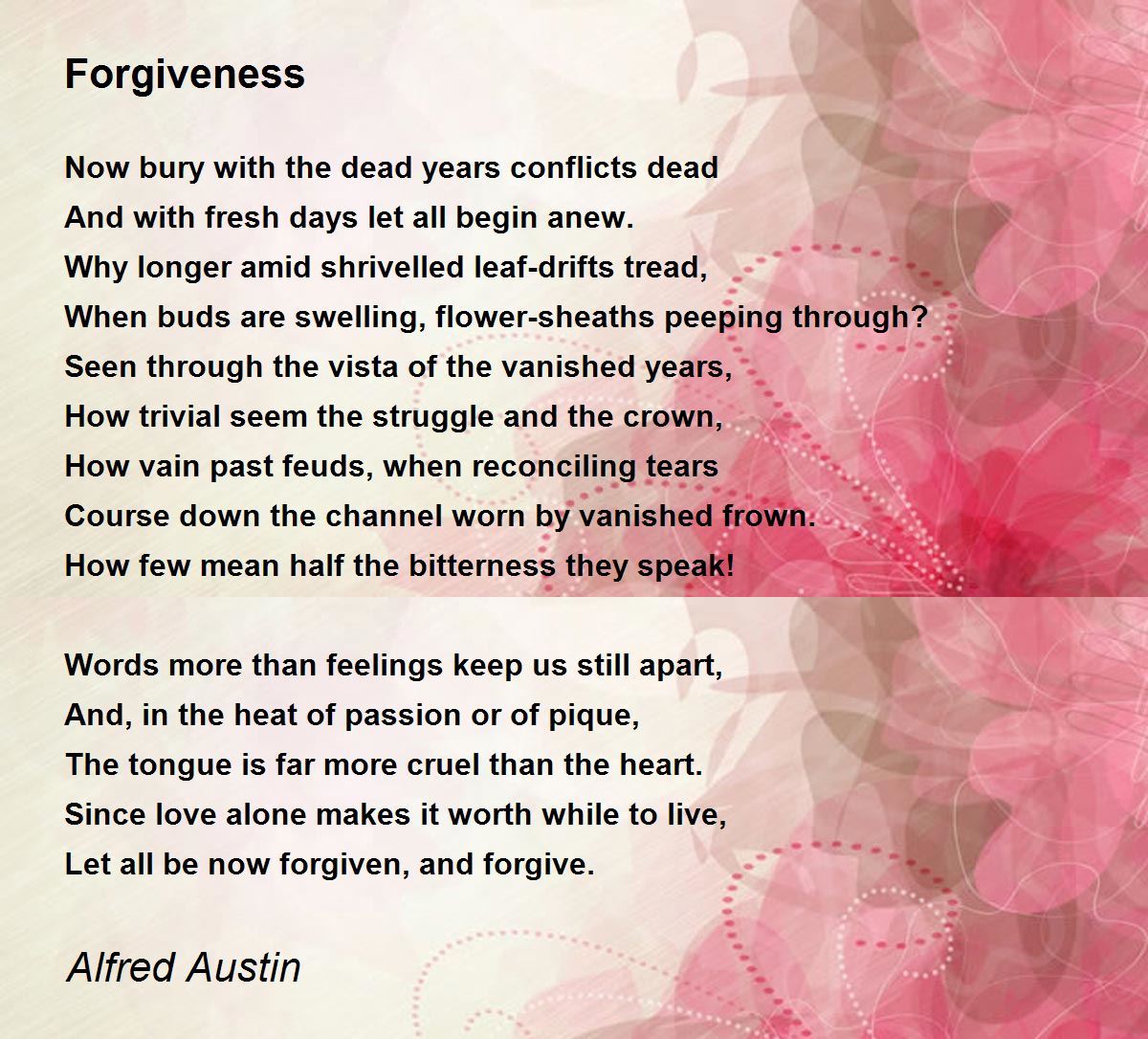Forgiving poems someone about The Best